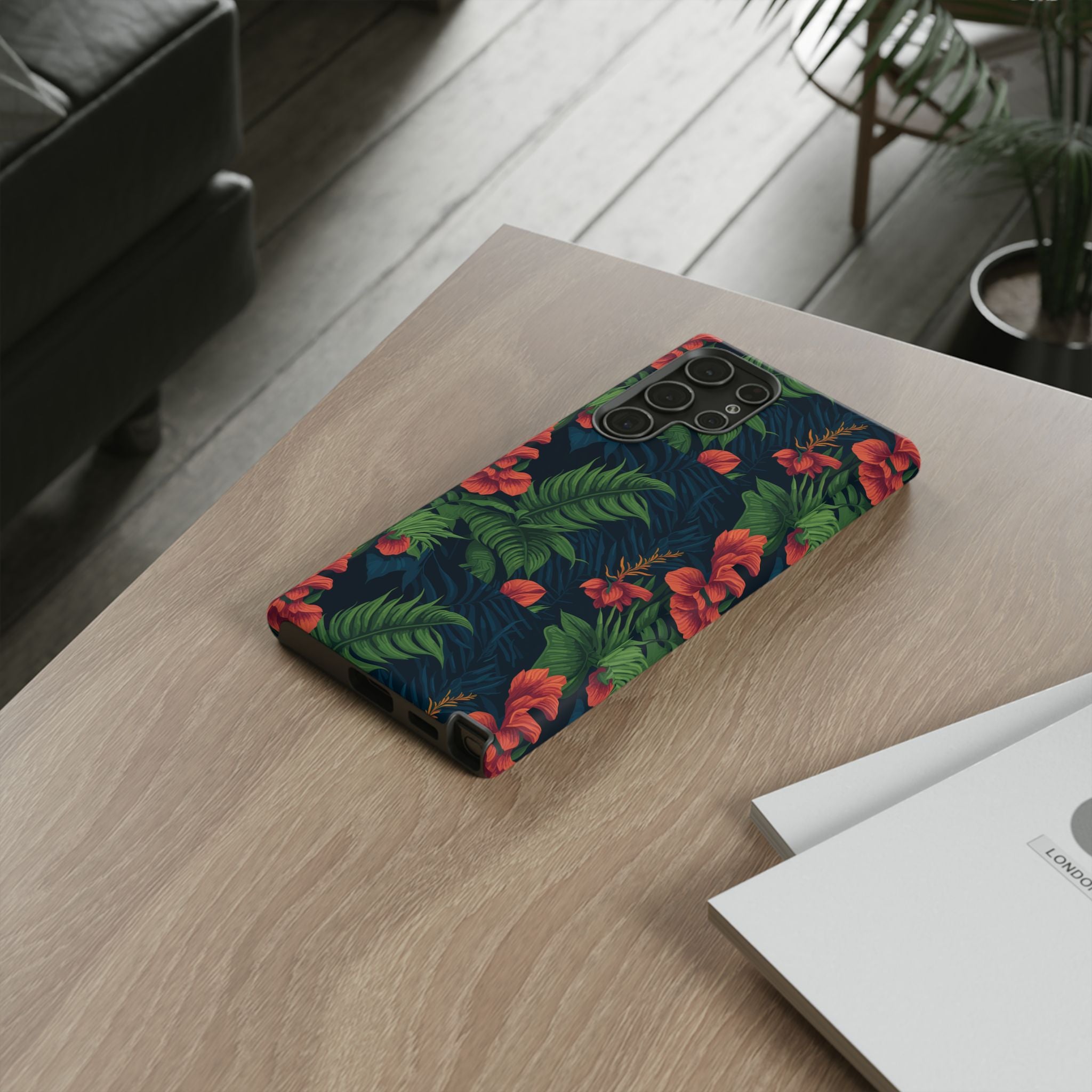 Tropical Phone Case with Floral Design, Eco-Friendly Protection for Summer Vibes, Ideal Gift for Nature Lovers, Vibrant Background