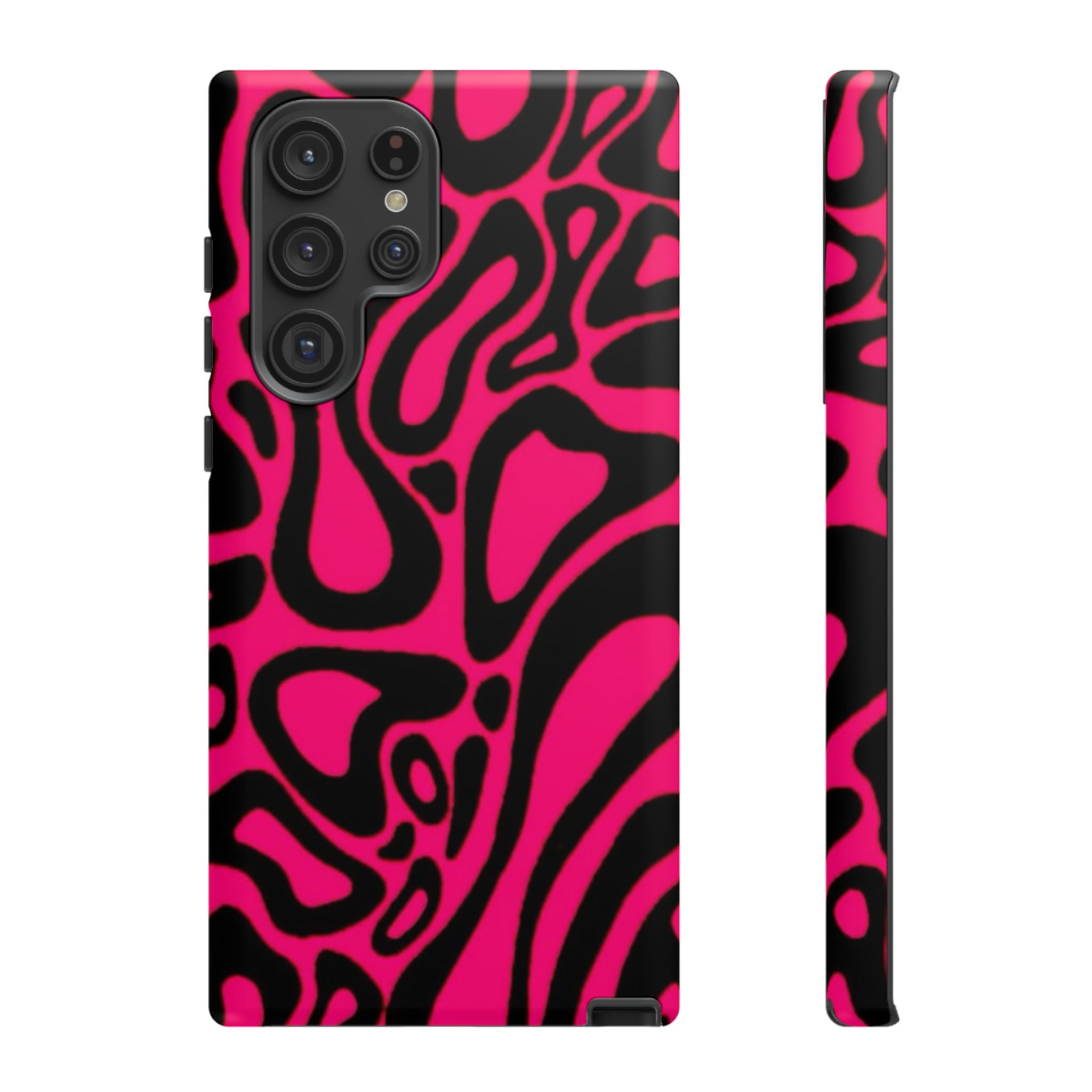 Bold Pink Patterned Phone Case, Stylish Tough Case, Trendy Accessory, Gift for Her, Tech Protection