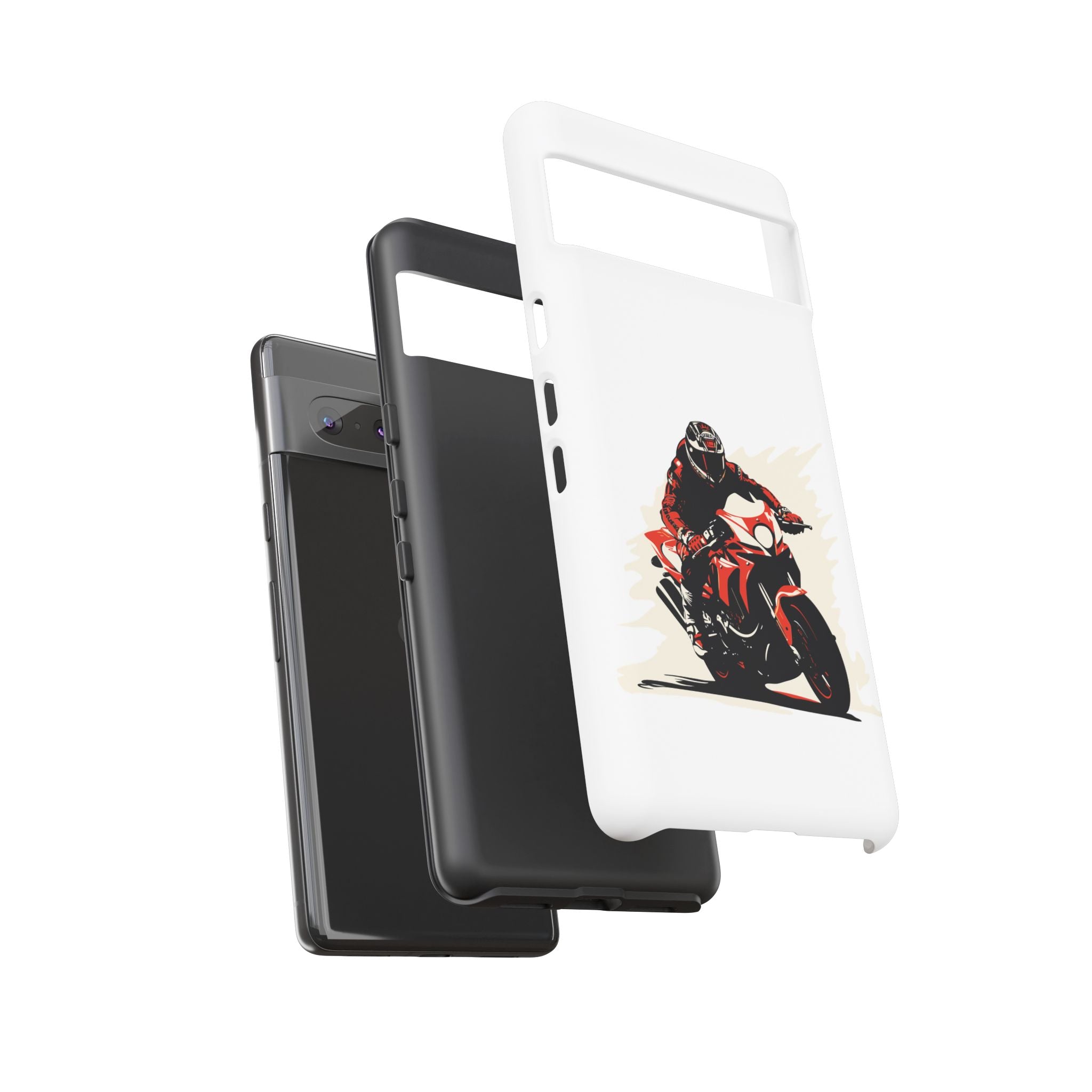 Motorcycle Phone Case, Tough Cases for Riders, Biker Accessory, Gifts for Motorcyclists, Red Bike Design