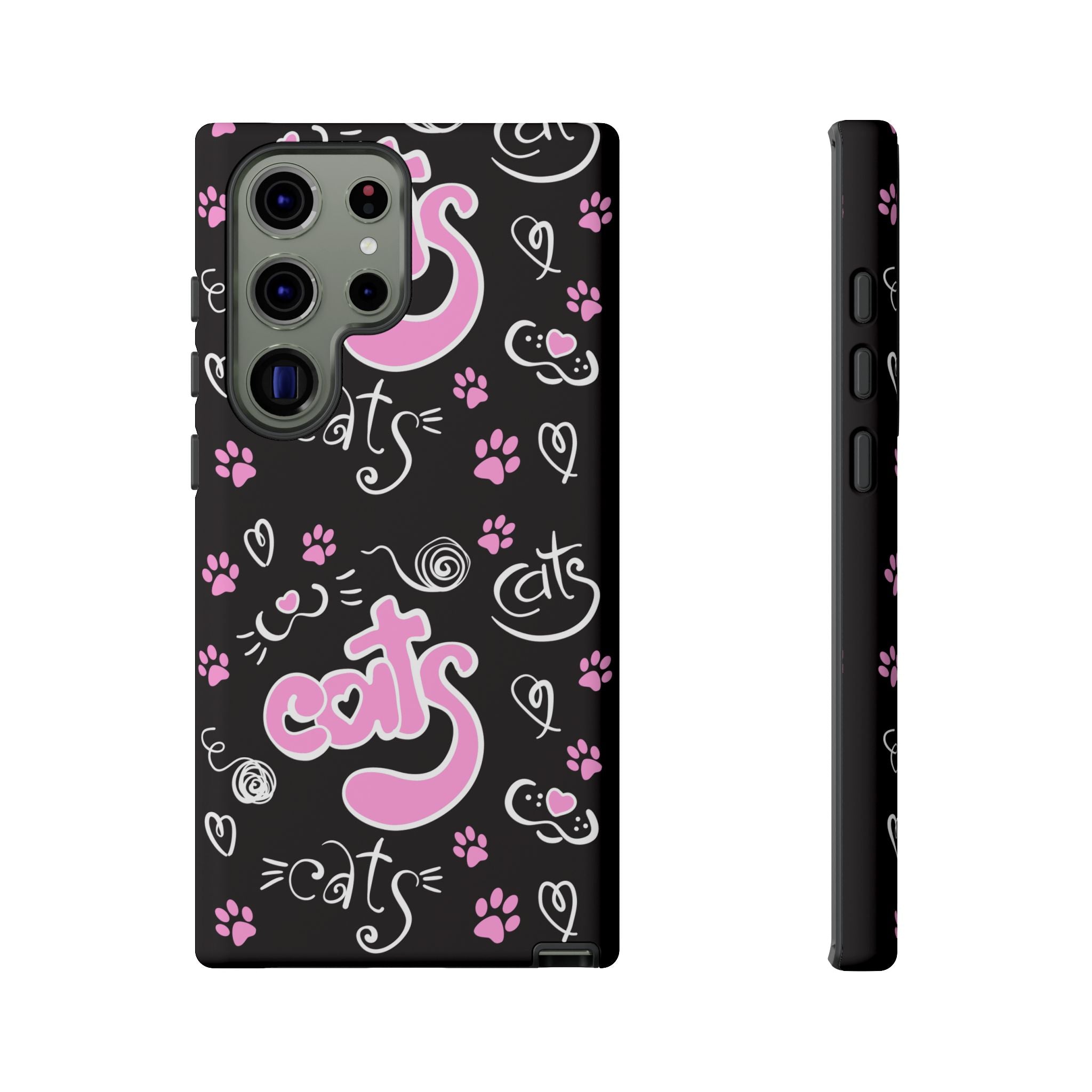 Cute Cat Print Phone Cases, Tough Cases for Cat Lovers, Pet Phone Cover, Gift for Cat Moms, Stylish Phone Accessories