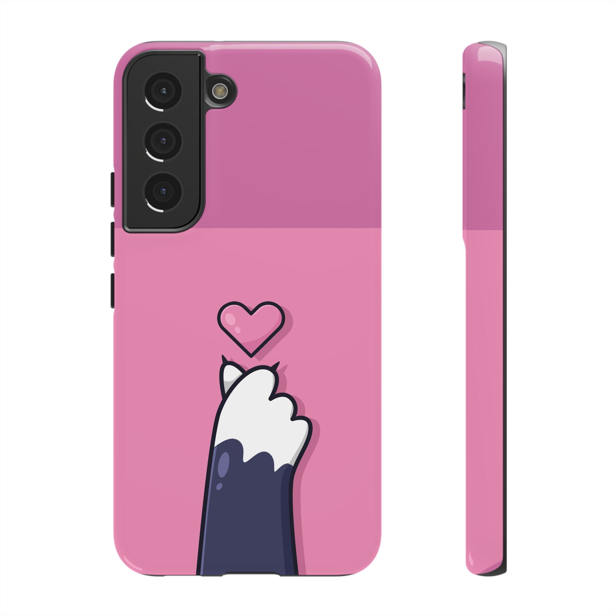 Cute Cat Paw Phone Case, Playful Pet Lover Gift, Animal Print Phone Cover, Heart Design Case, Fun Feminine Case, Kawaii Style