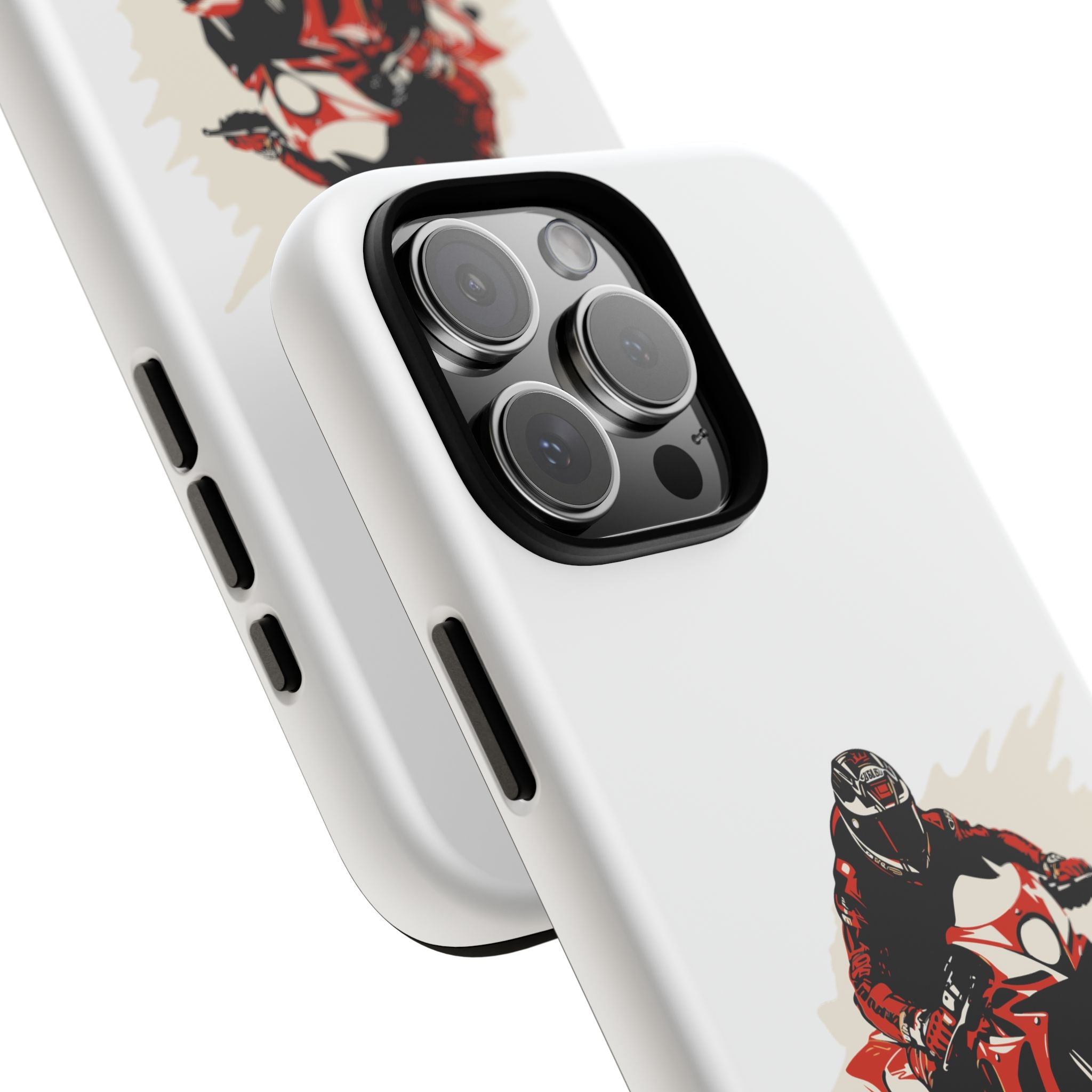 Motorcycle Phone Case, Tough Cases for Riders, Biker Accessory, Gifts for Motorcyclists, Red Bike Design