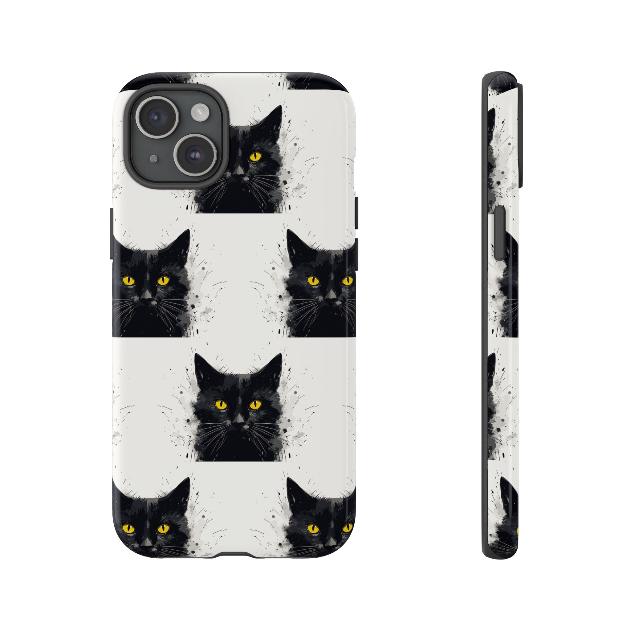 Black Cat Phone Case, Tough Cases, Cat Lover Gift, Unique Design, Halloween, Animal Accessories, Custom Phone Cover