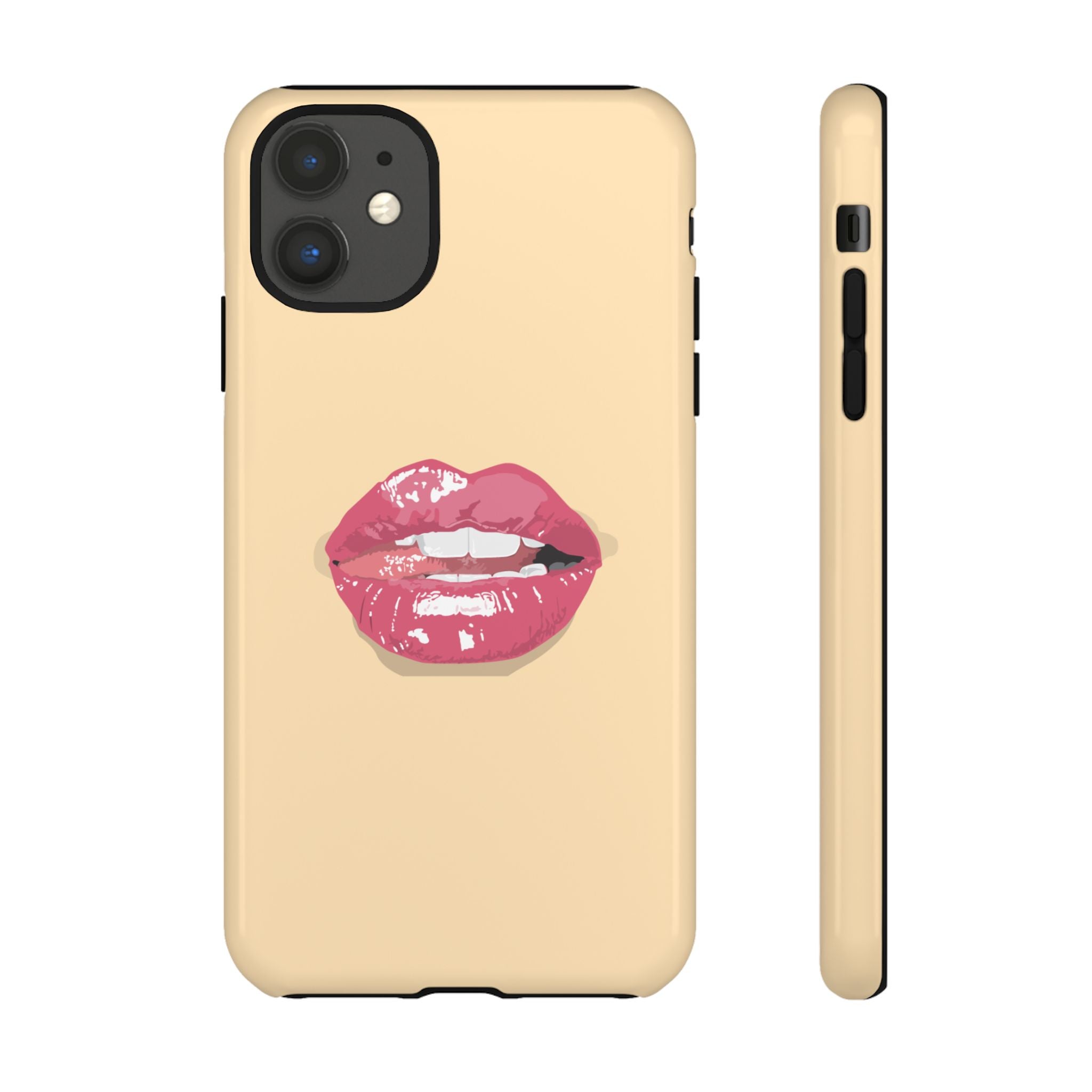 Stylish Phone Case with Lip Print, Trendy Mobile Cover, Fashion Accessory, Gift for Her, Cute Cell Phone Case