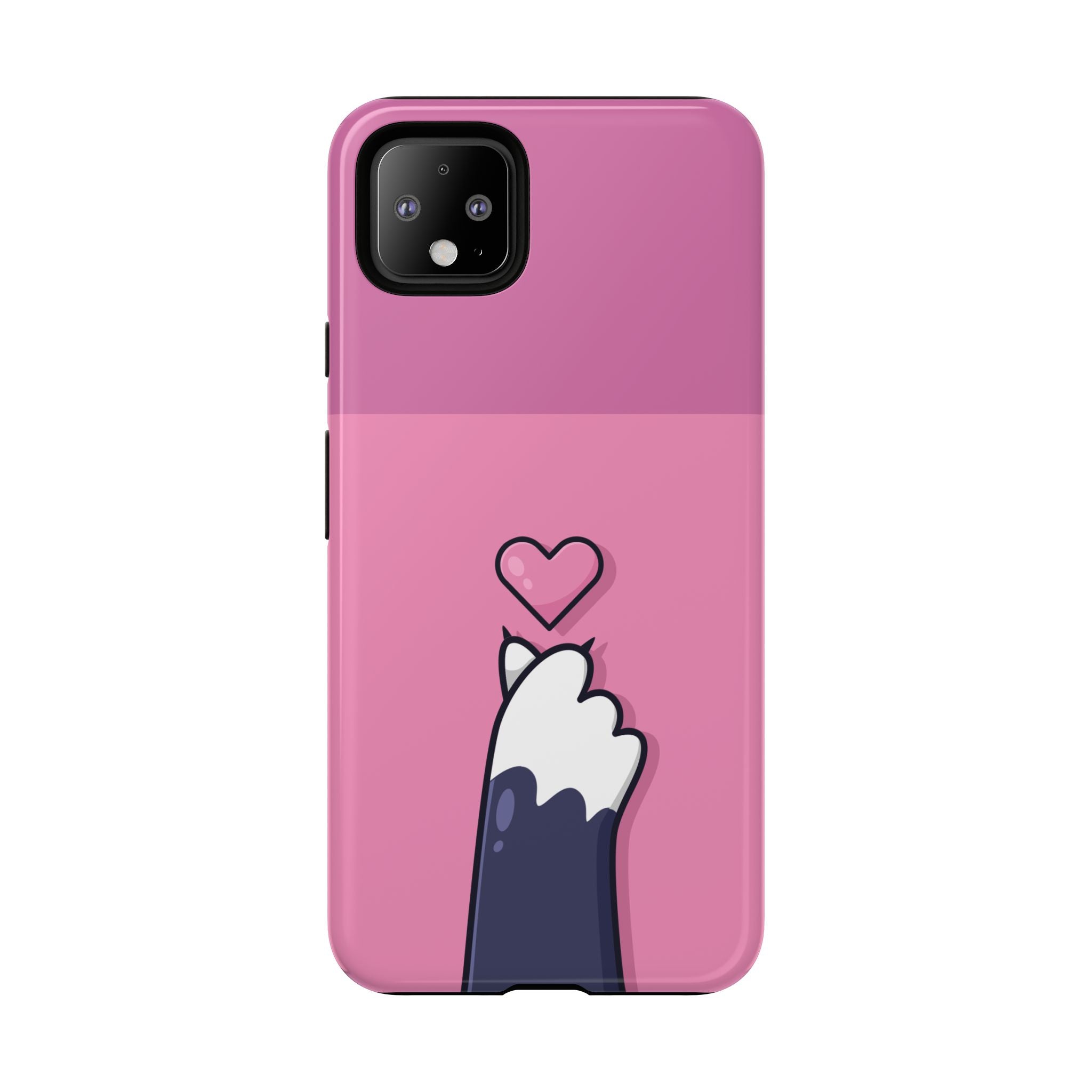 Cute Cat Paw Phone Case, Playful Pet Lover Gift, Animal Print Phone Cover, Heart Design Case, Fun Feminine Case, Kawaii Style