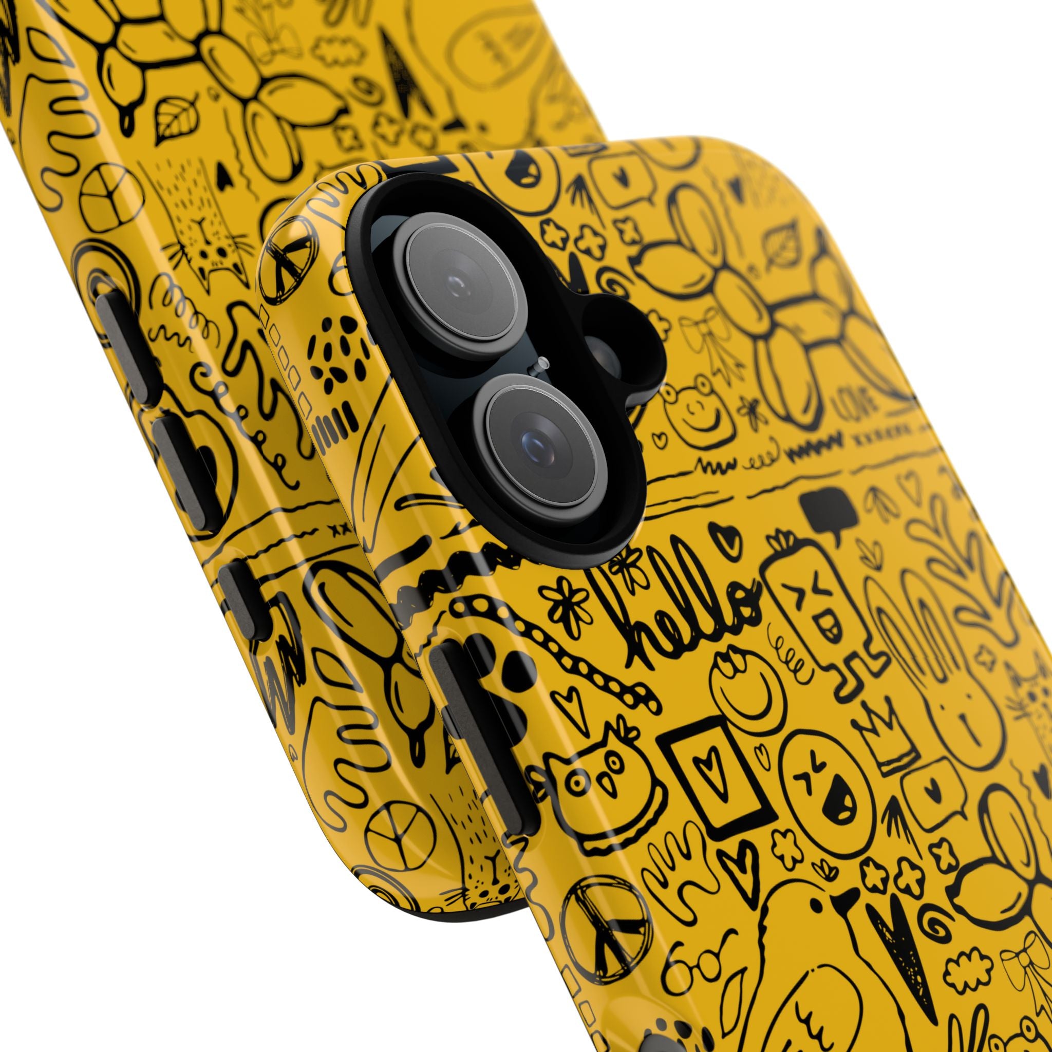 Vibrant Phone Case, Cute Yellow Floral iPhone Cover, Stylish Tough Case, Fun Phone Accessory, Perfect Gift for Teens