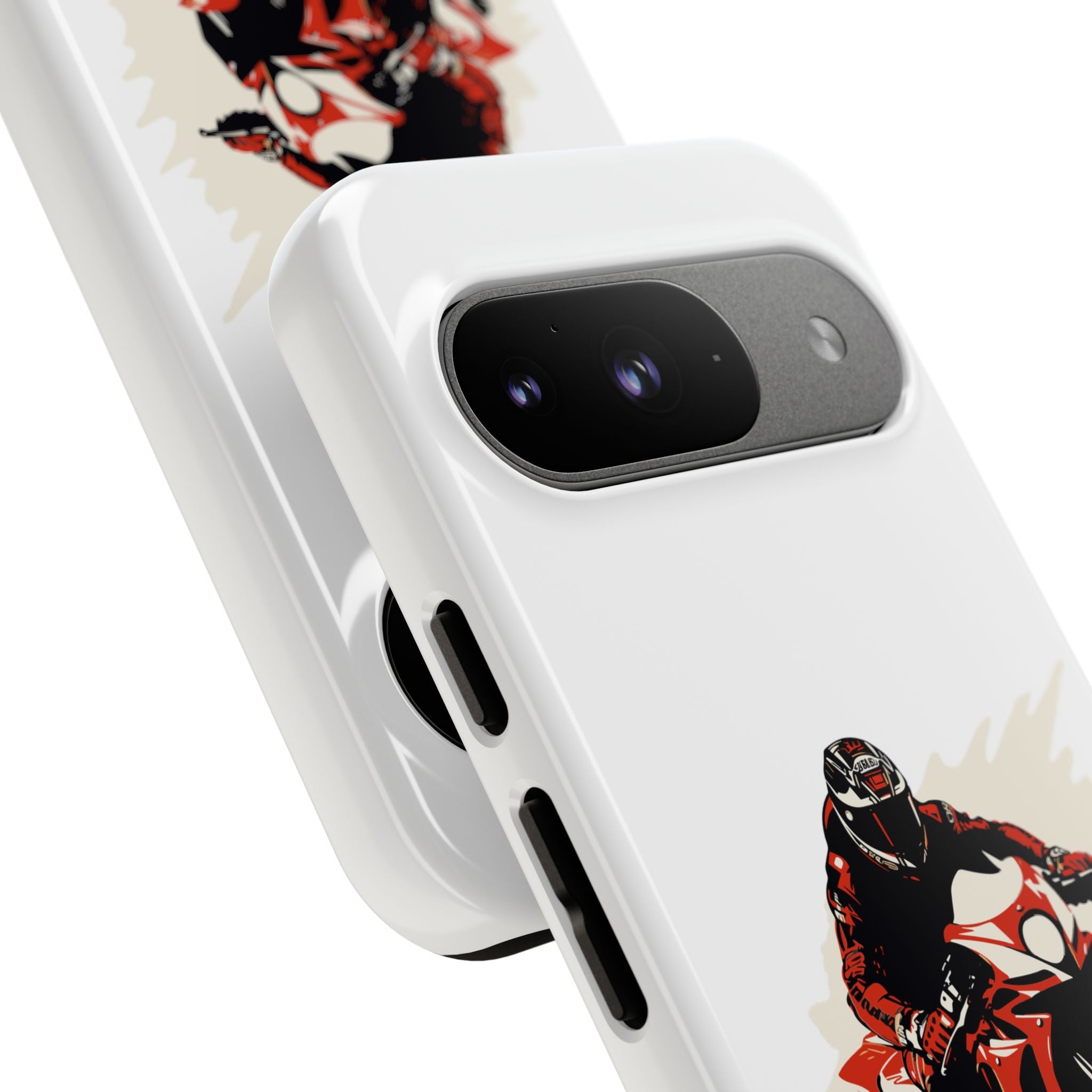 Motorcycle Phone Case, Tough Cases for Riders, Biker Accessory, Gifts for Motorcyclists, Red Bike Design