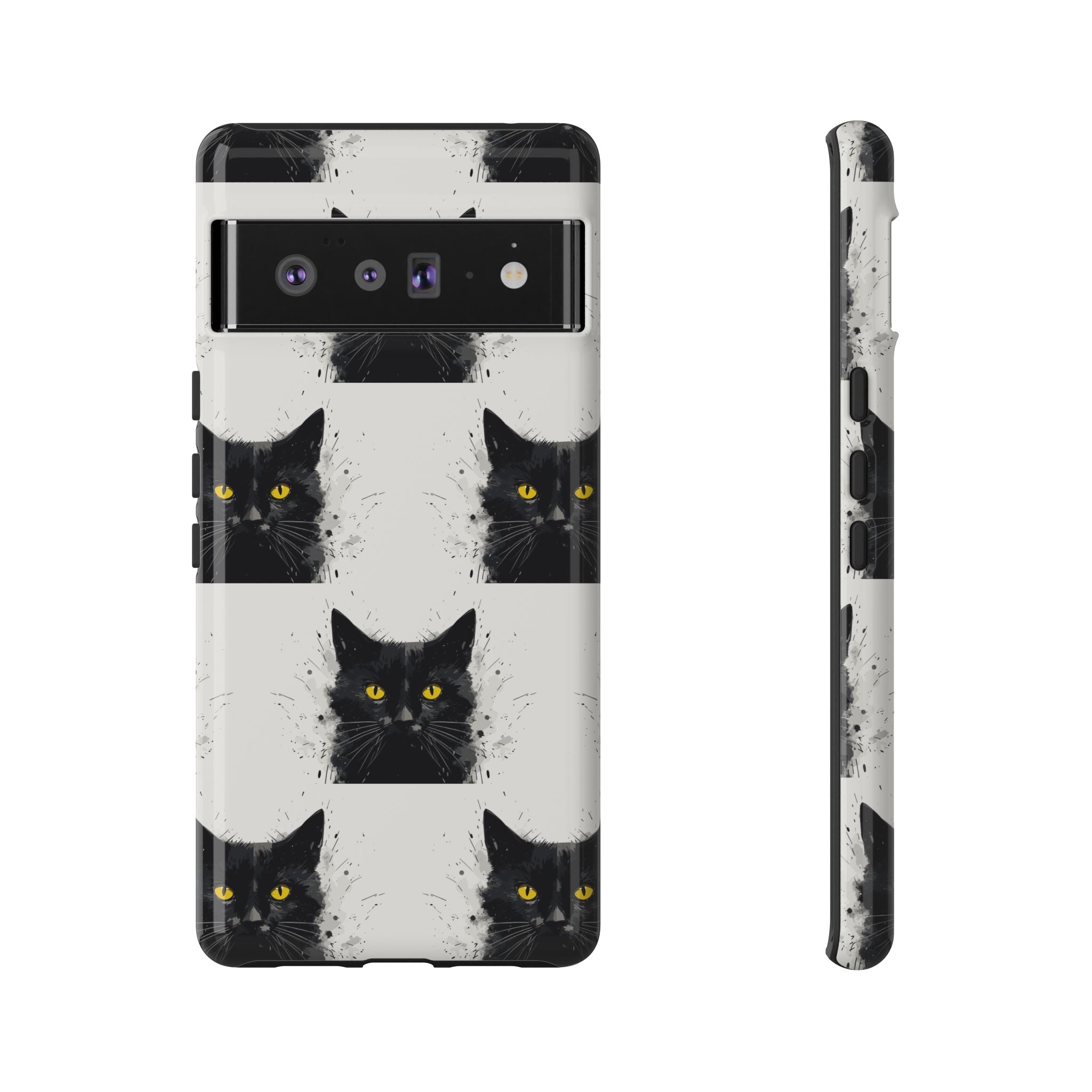 Black Cat Phone Case, Tough Cases, Cat Lover Gift, Unique Design, Halloween, Animal Accessories, Custom Phone Cover