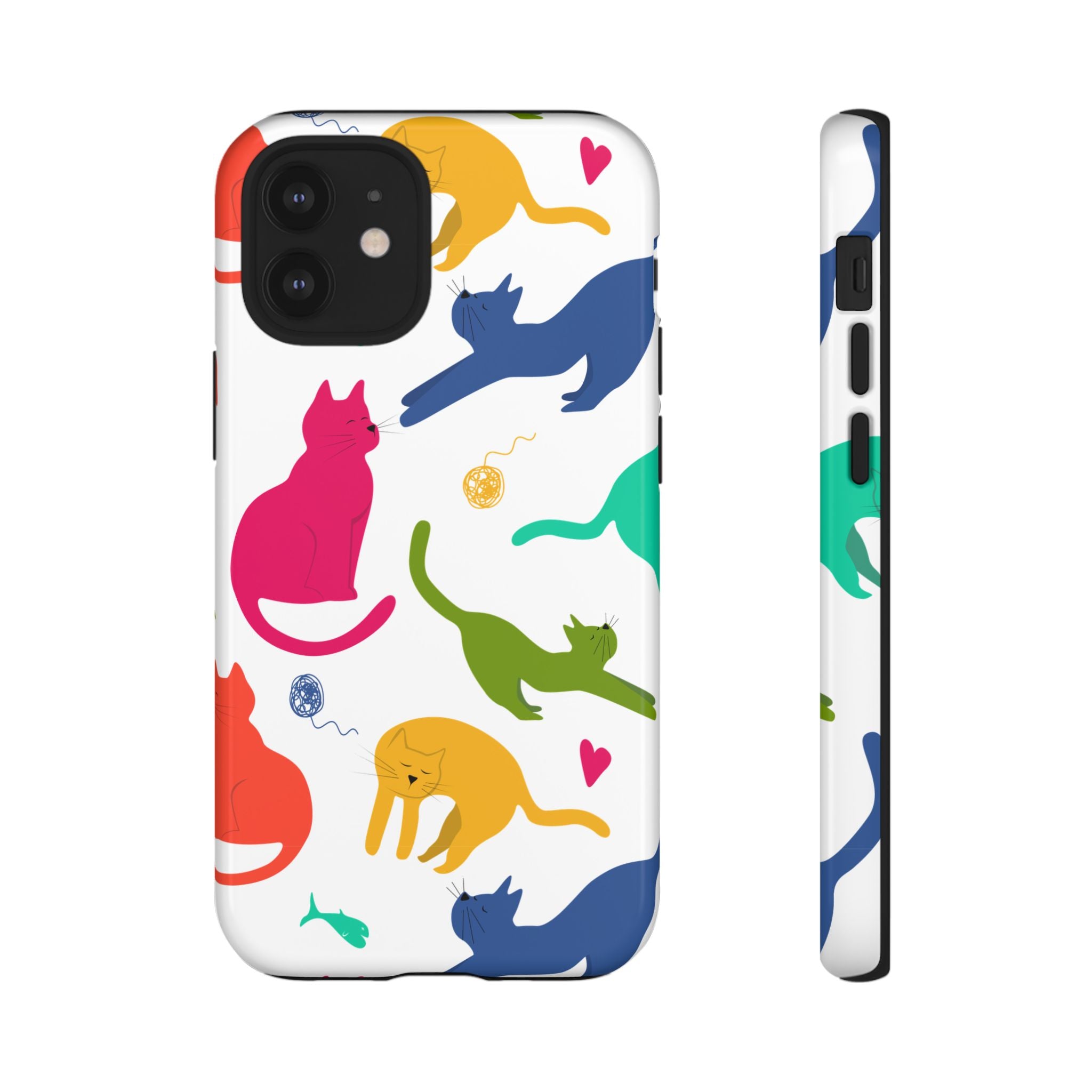 Colorful Cat Phone Case, Fun Pet Lover Gift, Tough Phone Cover, Cute Cat Accessories, Animal Theme Decor