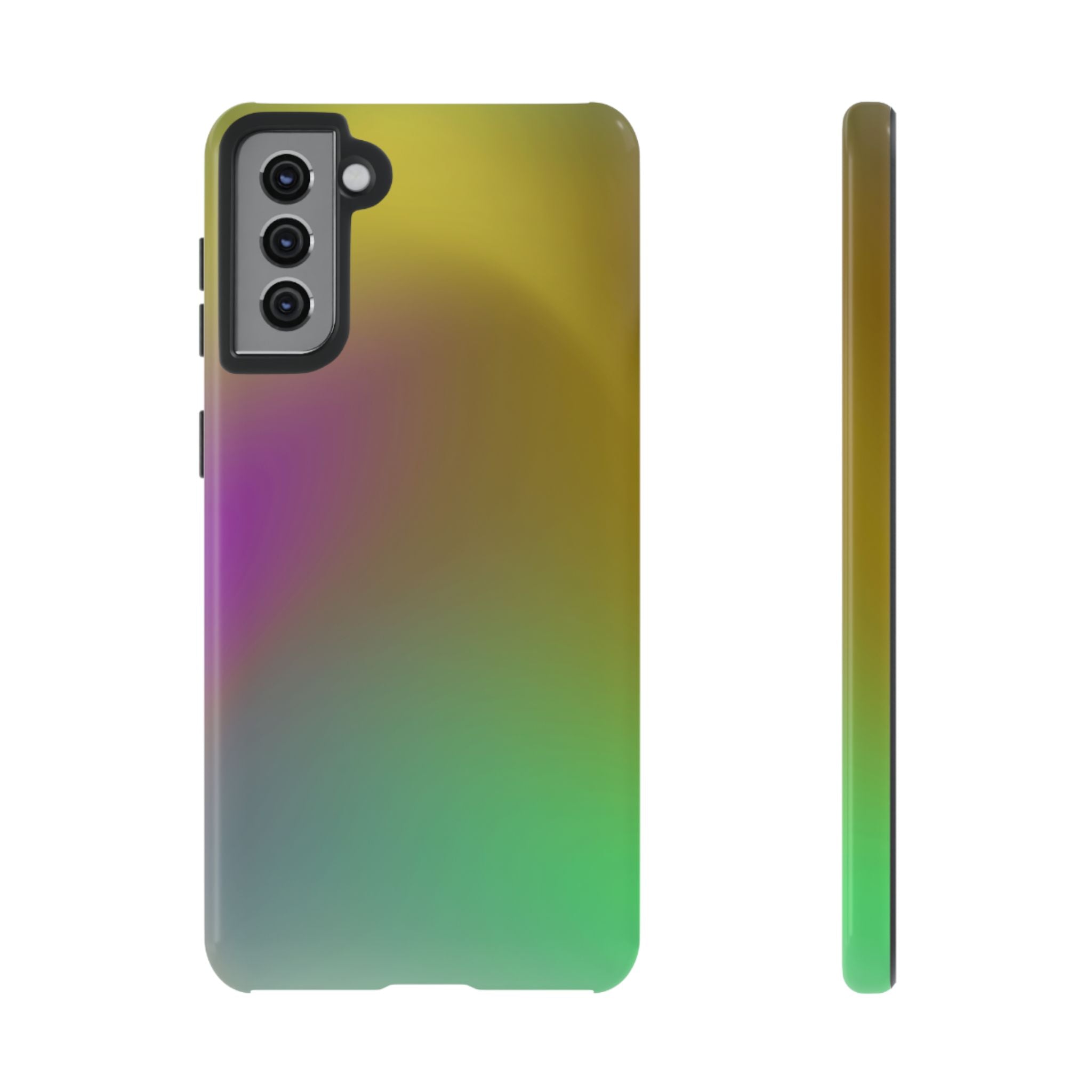 Vibrant Phone Case, Tough Cases, Colorful Phone Cover, Durable Mobile Case, Yellow Green Gradient Design