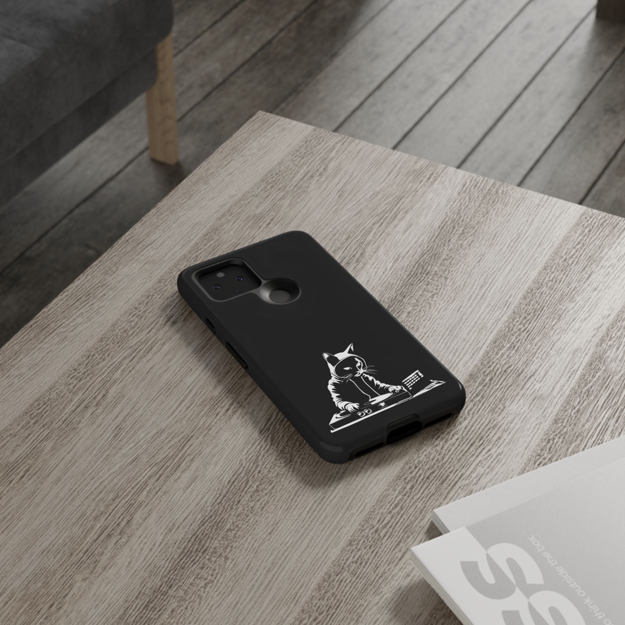 Cat DJ Phone Case | Stylish Tough Cases for Music Lovers, Gift for Cat Owners, Unique Phone Accessory, Cool Tech Gear
