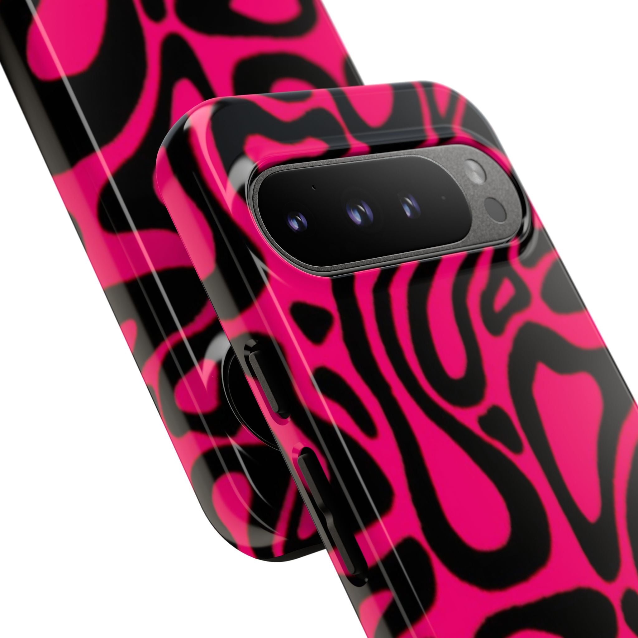 Bold Pink Patterned Phone Case, Stylish Tough Case, Trendy Accessory, Gift for Her, Tech Protection
