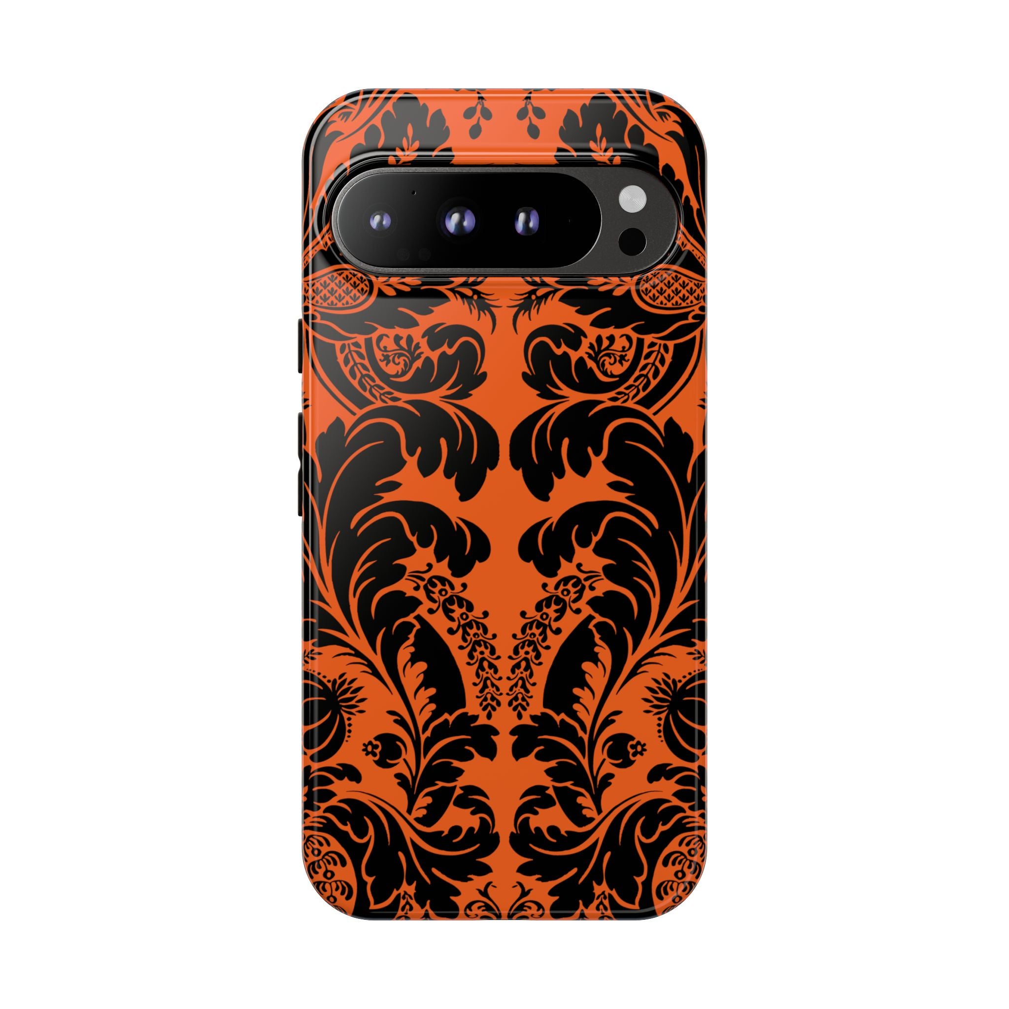 Elegant Phone Case with Orange Floral Design | Tough Cases, Smartphone Cover, Gift for Her, Floral Patterns, Stylish Accessories