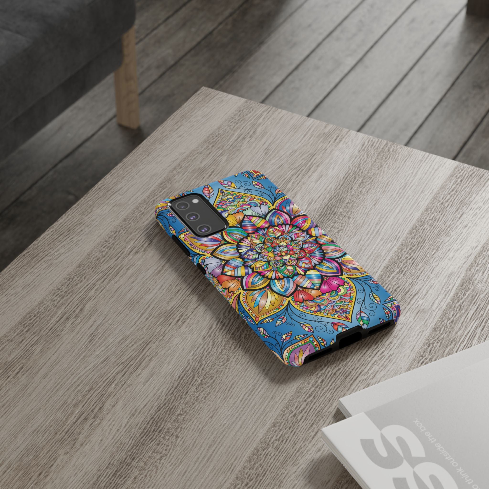 Vibrant Floral Phone Case, Tough Phone Cover, Colorful Mobile Accessory, Artistic Gift, Mandala Design, Everyday Use