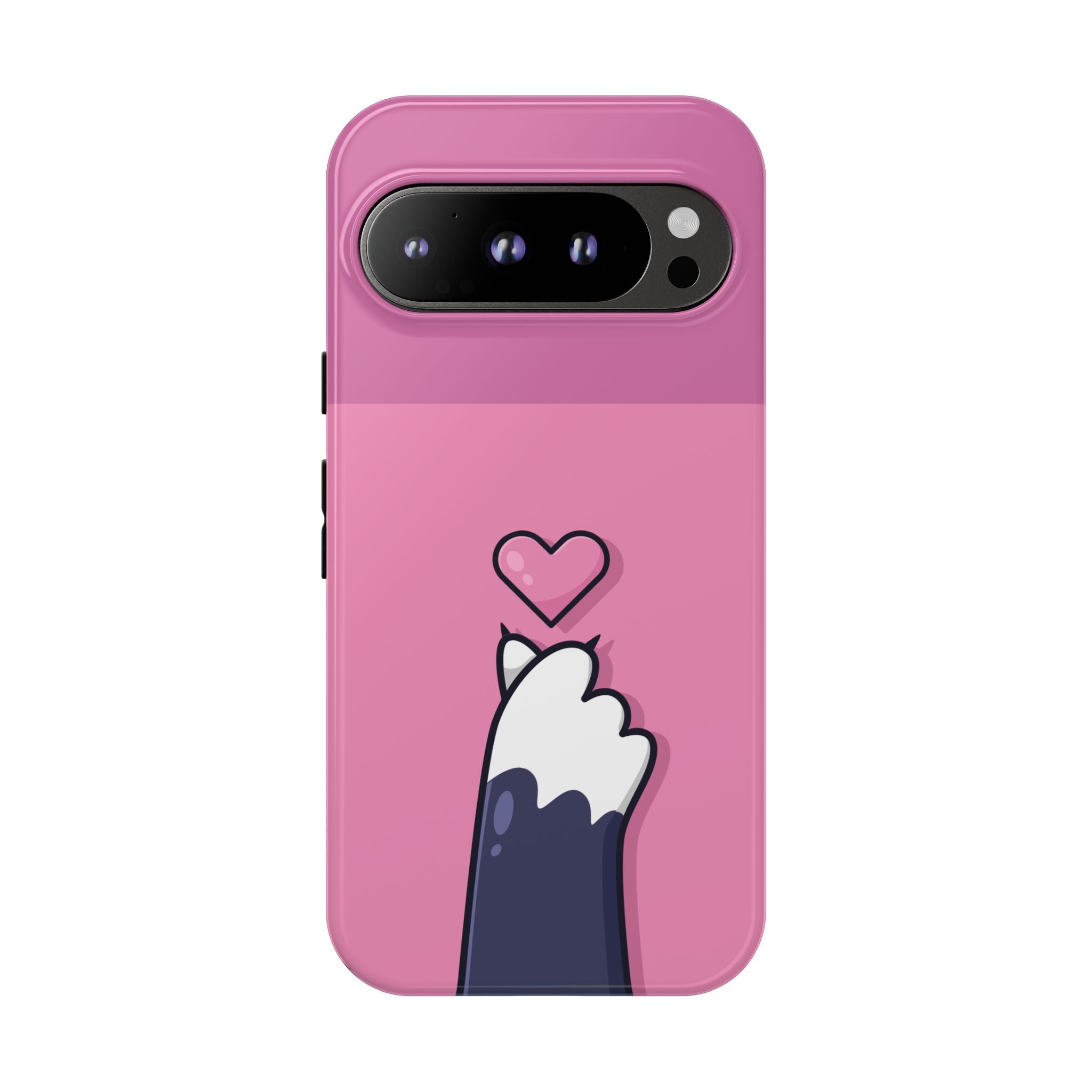 Cute Cat Paw Phone Case, Playful Pet Lover Gift, Animal Print Phone Cover, Heart Design Case, Fun Feminine Case, Kawaii Style