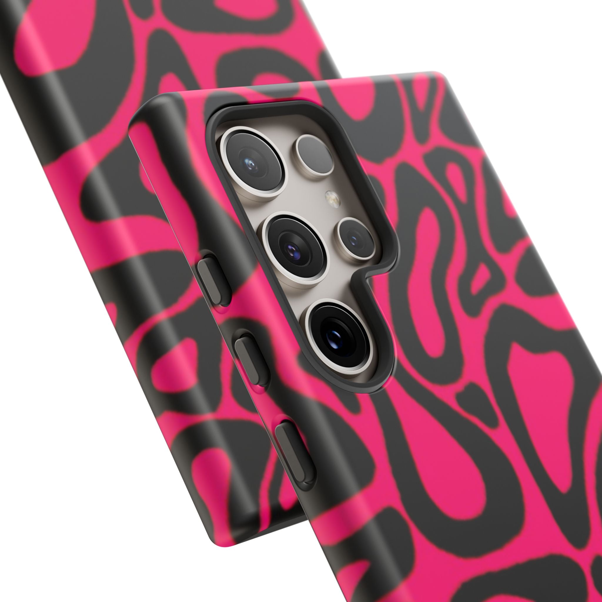Bold Pink Patterned Phone Case, Stylish Tough Case, Trendy Accessory, Gift for Her, Tech Protection