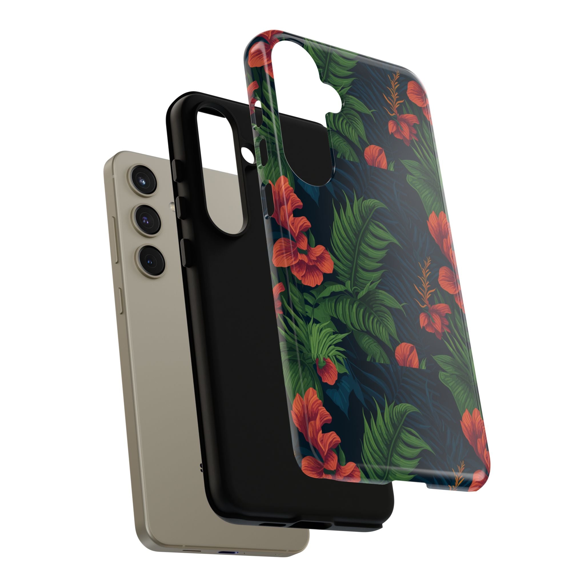 Tropical Phone Case with Floral Design, Eco-Friendly Protection for Summer Vibes, Ideal Gift for Nature Lovers, Vibrant Background