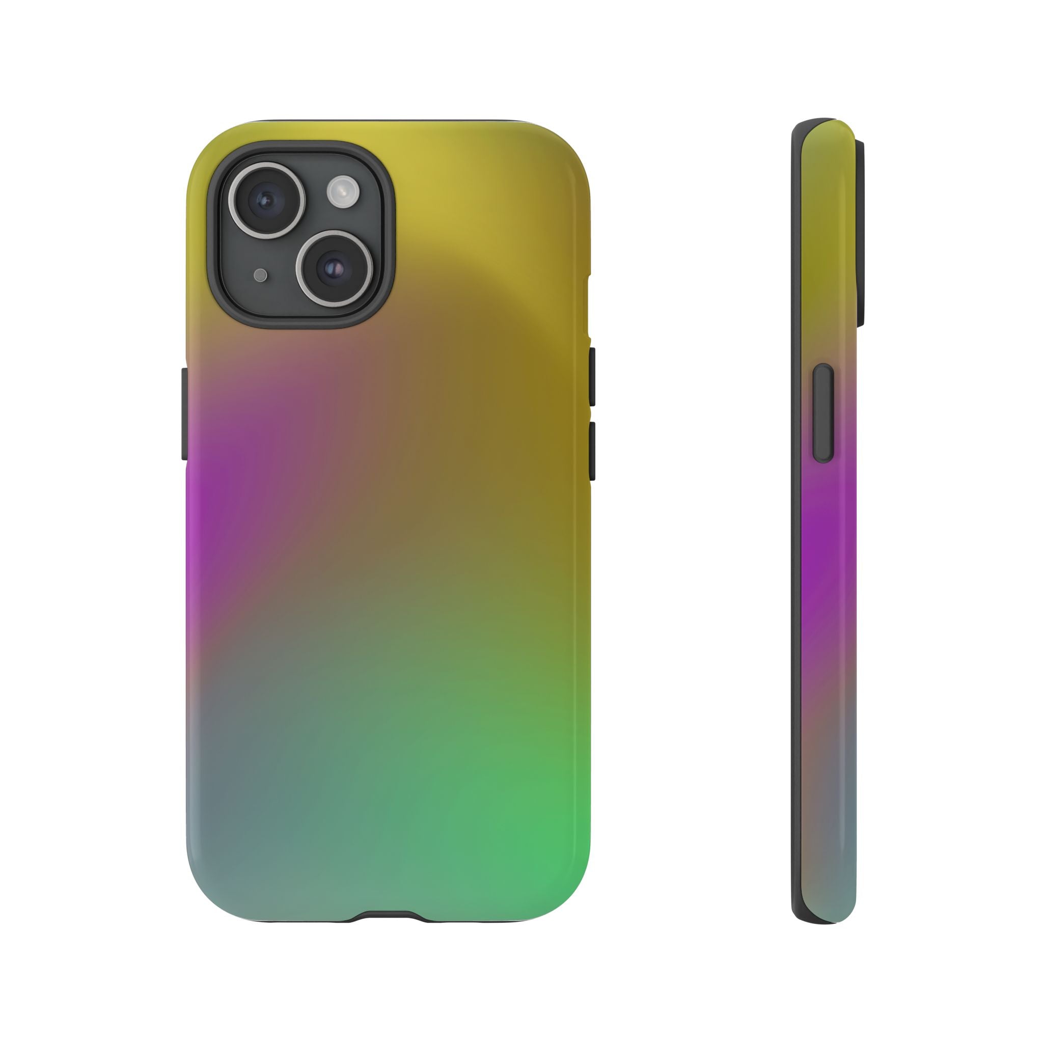 Vibrant Phone Case, Tough Cases, Colorful Phone Cover, Durable Mobile Case, Yellow Green Gradient Design