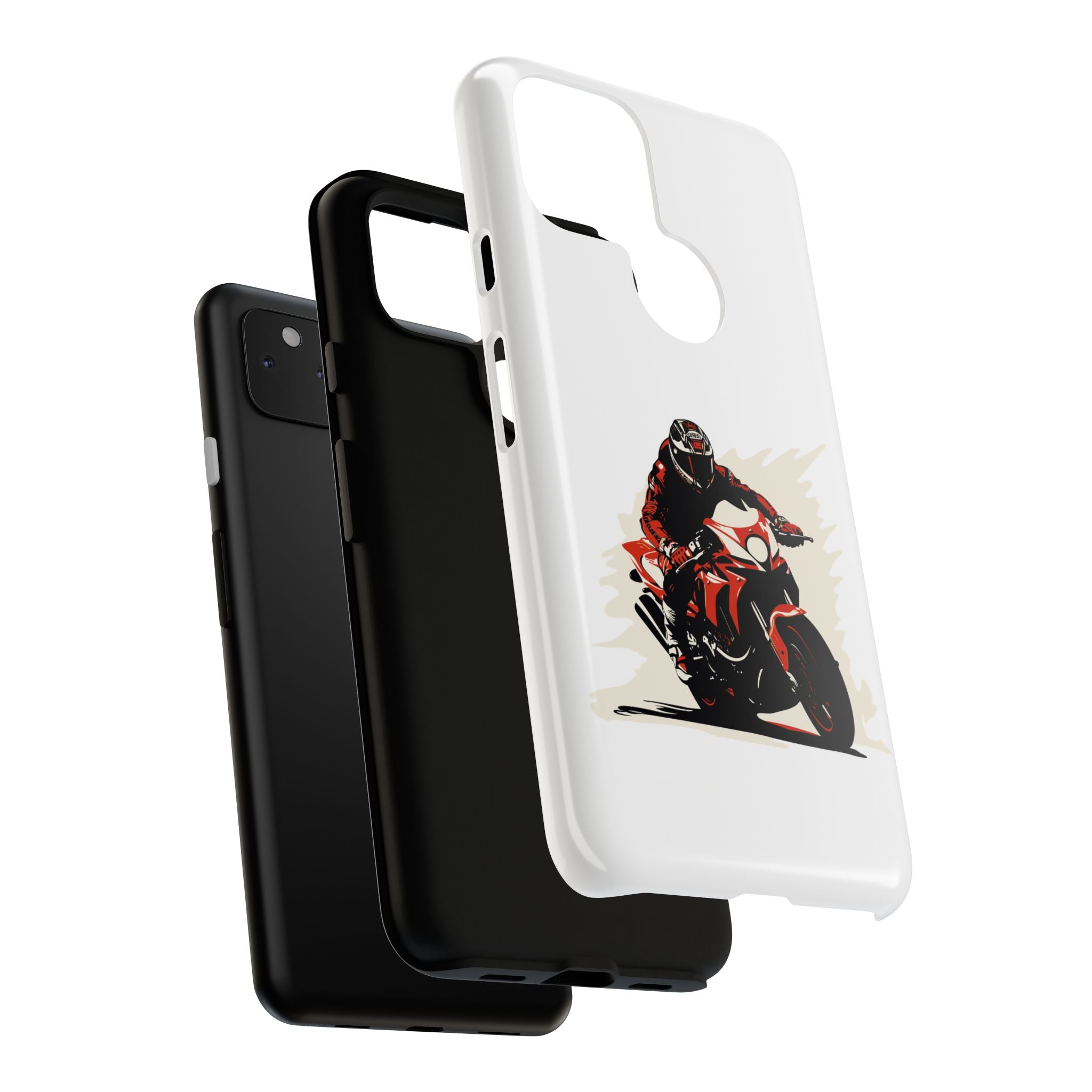 Motorcycle Phone Case, Tough Cases for Riders, Biker Accessory, Gifts for Motorcyclists, Red Bike Design