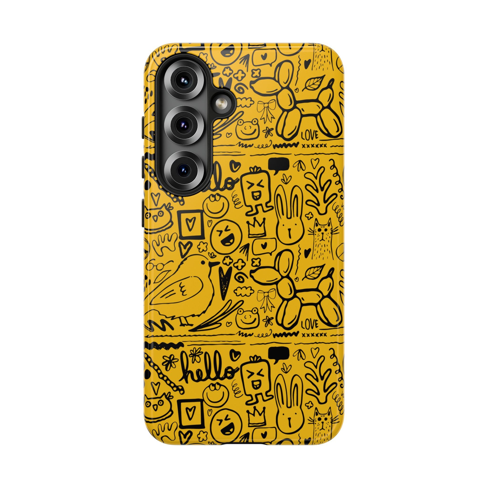 Vibrant Phone Case, Cute Yellow Floral iPhone Cover, Stylish Tough Case, Fun Phone Accessory, Perfect Gift for Teens
