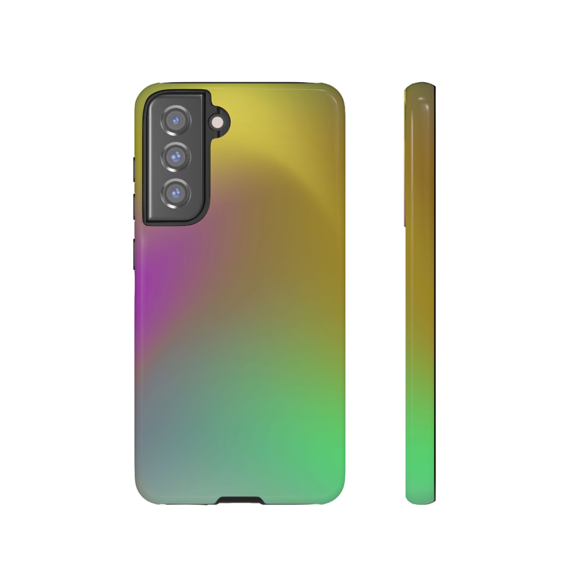 Vibrant Phone Case, Tough Cases, Colorful Phone Cover, Durable Mobile Case, Yellow Green Gradient Design