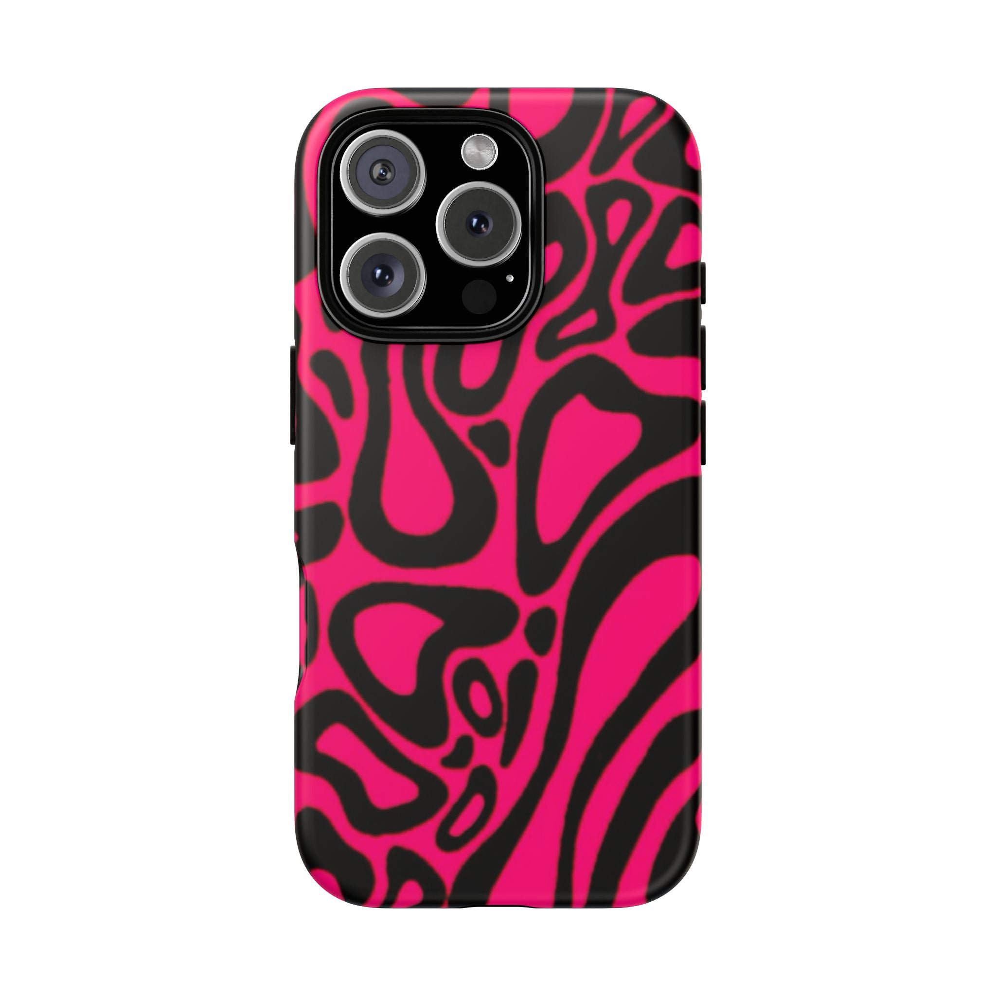Bold Pink Patterned Phone Case, Stylish Tough Case, Trendy Accessory, Gift for Her, Tech Protection