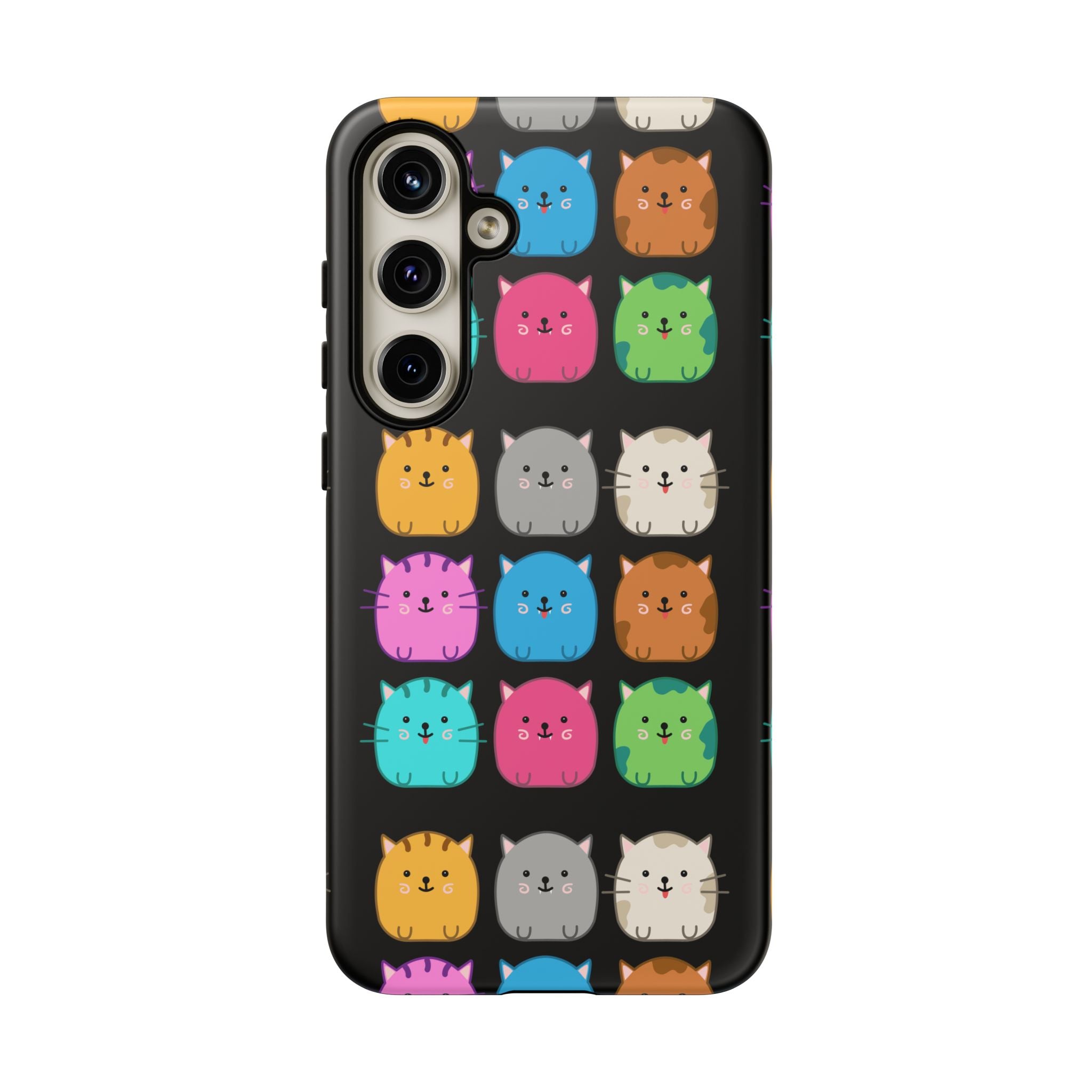 Cute Cat Phone Case, Kawaii Animal Lover Gift, Tough Phone Cover for Kids and Adults, Fun Cat Designs for Birthdays, Pet Lovers