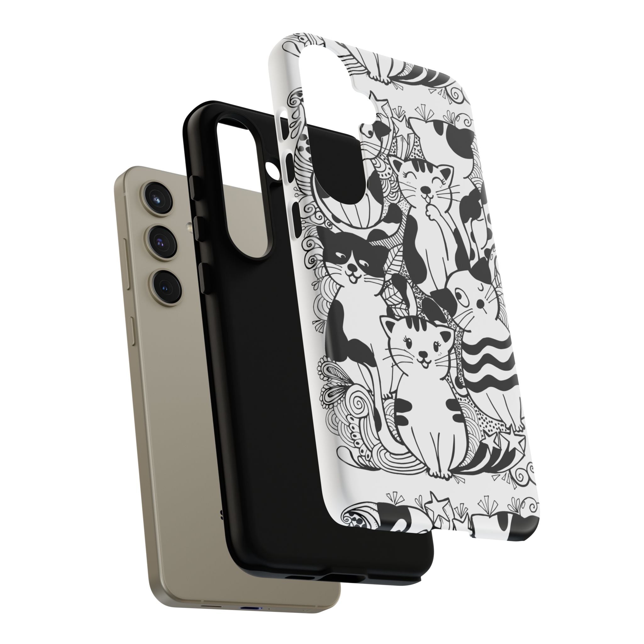 Cat-Themed Phone Case, Cute Cat Art, Pet Lover Gift, Birthday Present, Unique Cat Decor, Fun Tech Accessories, Animal Lover Case