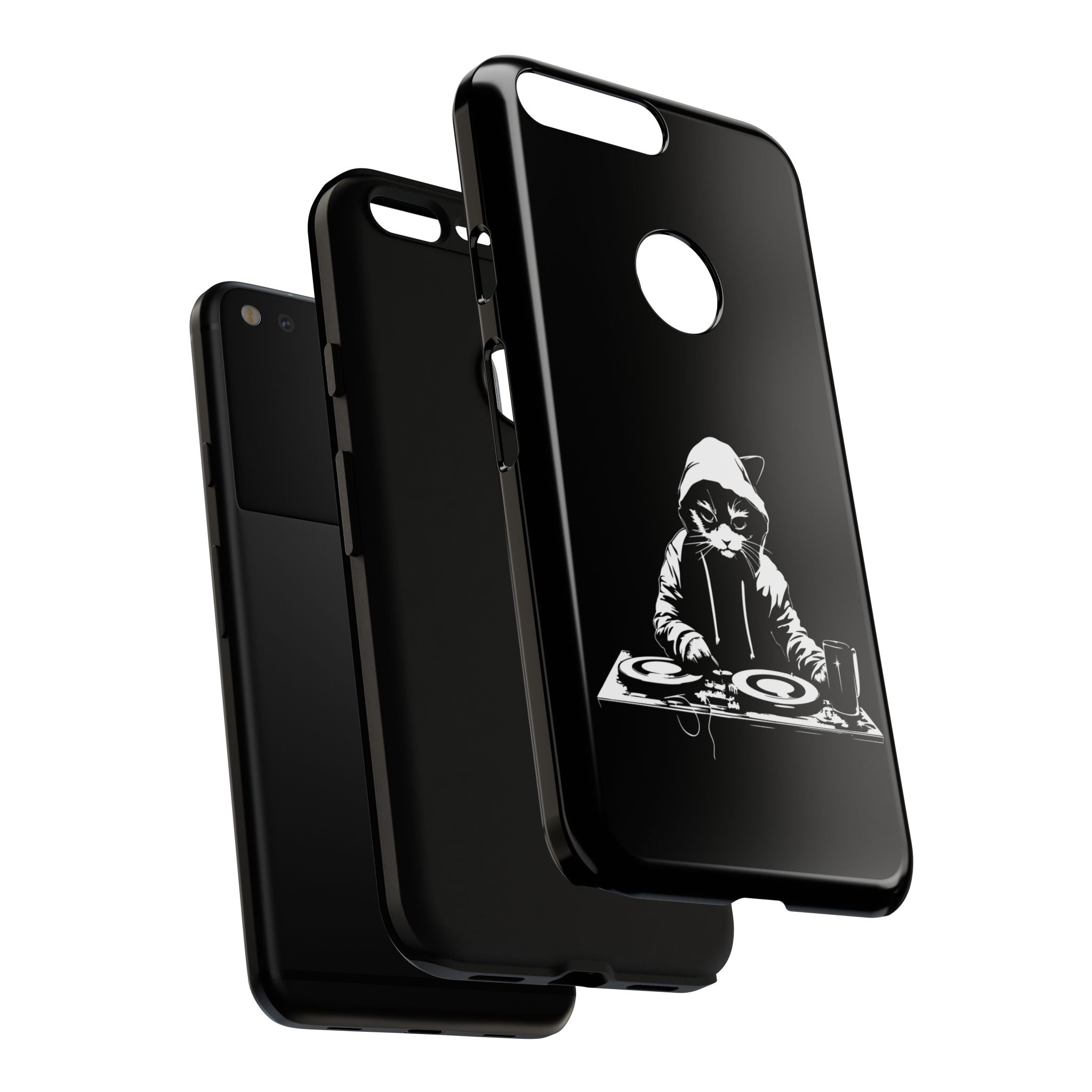 DJ Cat Phone Case, Tough Phone Cover, Pet Lover Gift, Music Enthusiast Accessory, Cute Cat Decor, Unique Case Design