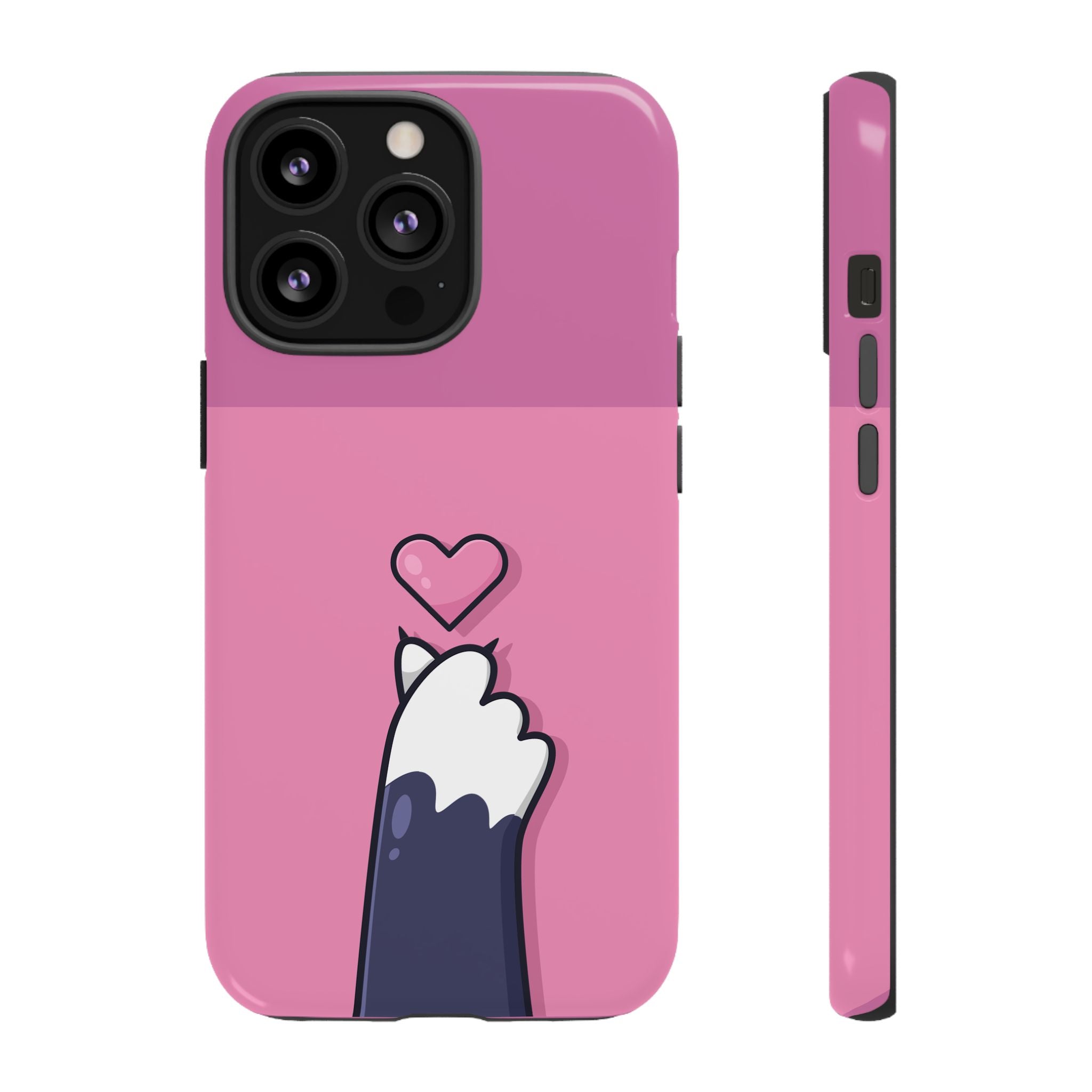 Cute Cat Paw Phone Case, Playful Pet Lover Gift, Animal Print Phone Cover, Heart Design Case, Fun Feminine Case, Kawaii Style
