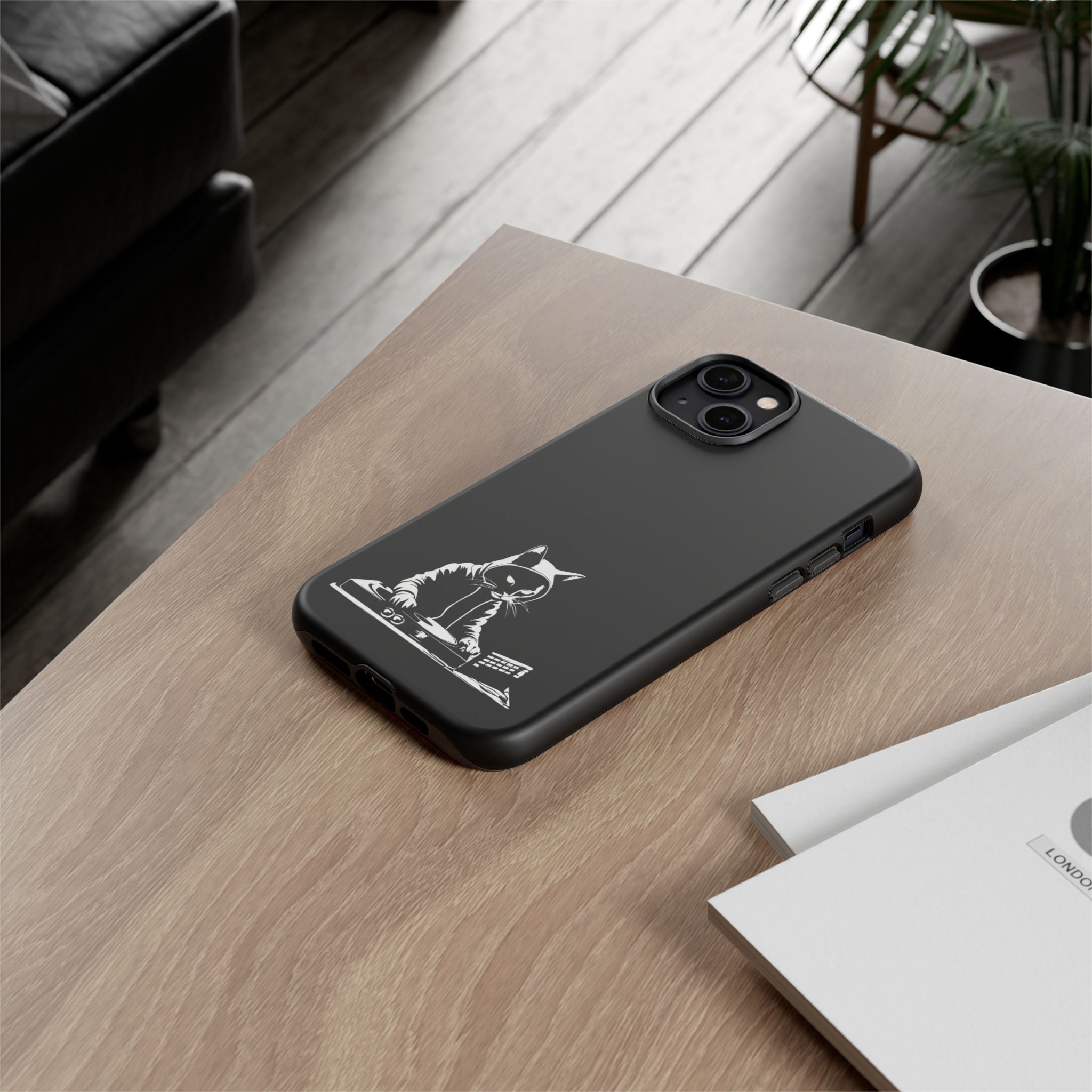 Cat DJ Phone Case | Stylish Tough Cases for Music Lovers, Gift for Cat Owners, Unique Phone Accessory, Cool Tech Gear