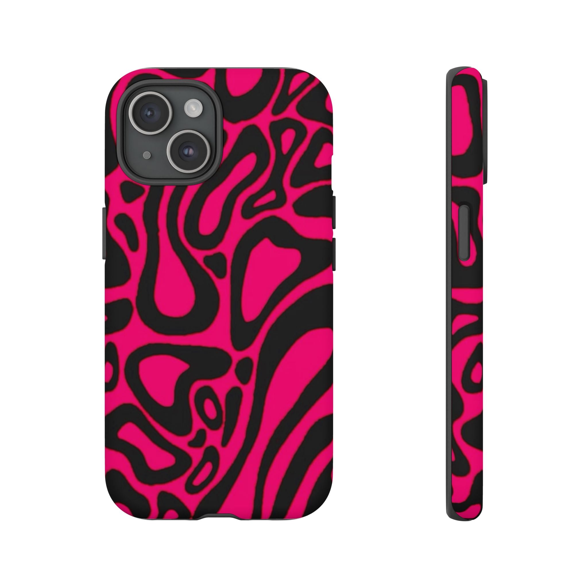 Bold Pink Patterned Phone Case, Stylish Tough Case, Trendy Accessory, Gift for Her, Tech Protection