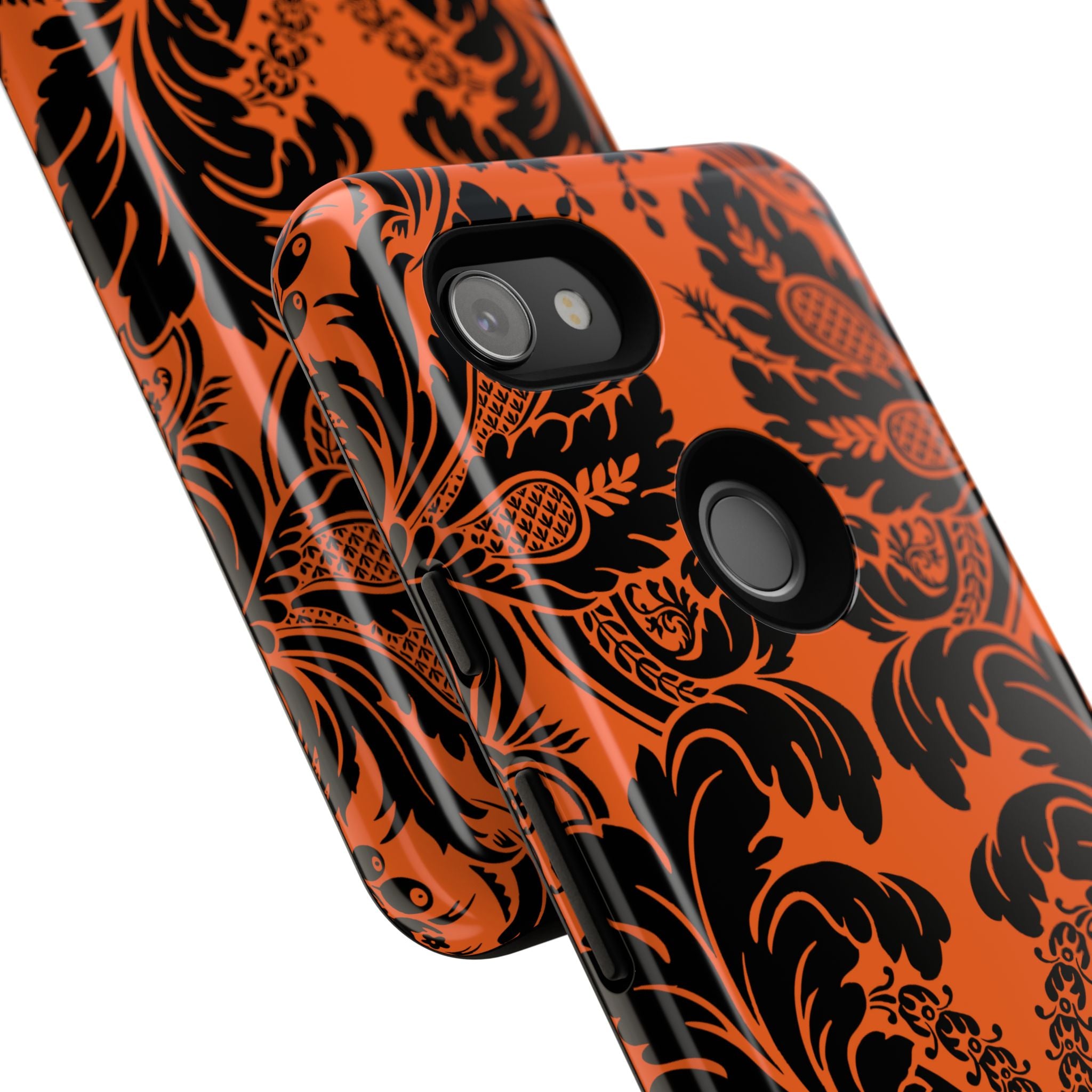 Elegant Phone Case with Orange Floral Design | Tough Cases, Smartphone Cover, Gift for Her, Floral Patterns, Stylish Accessories
