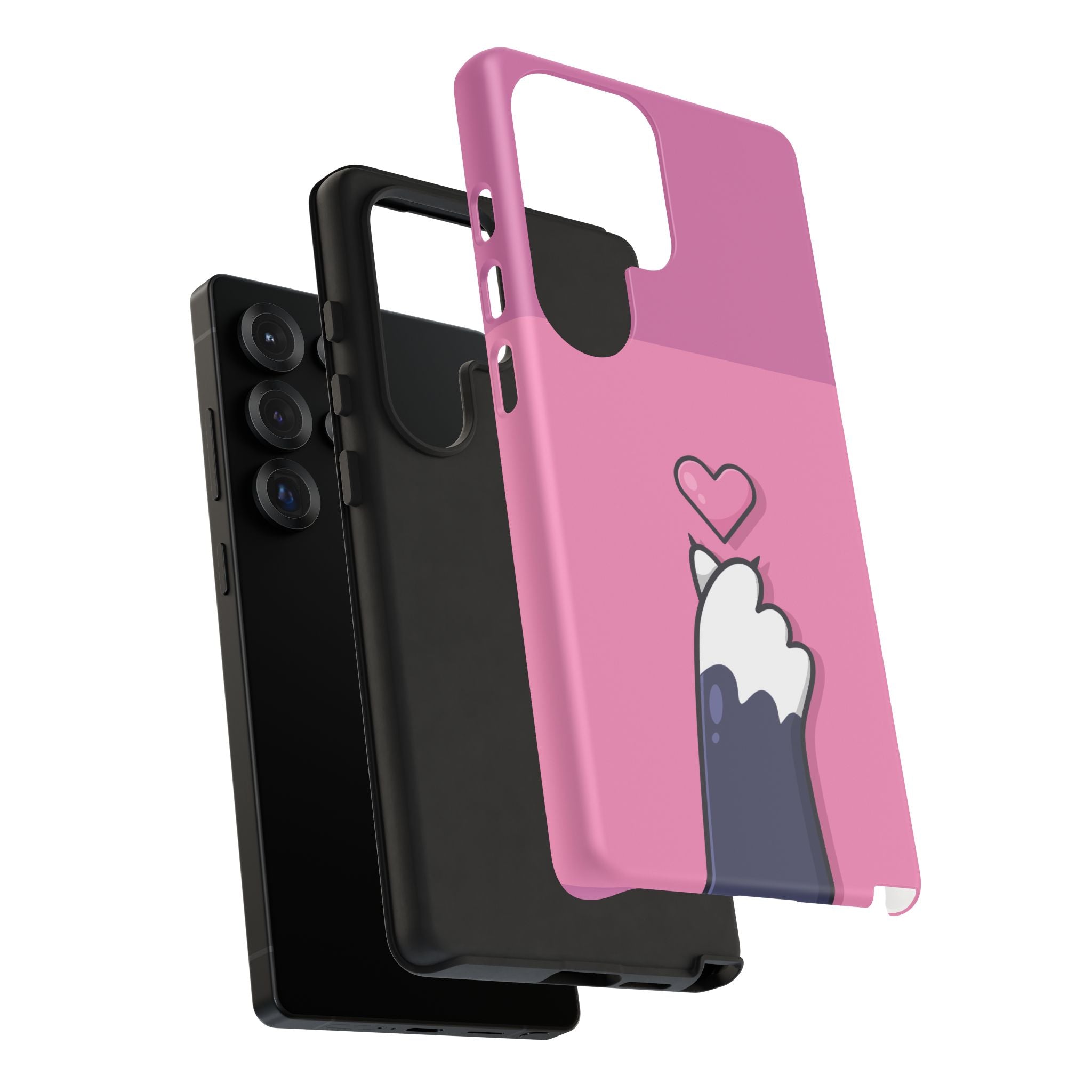 Cute Cat Paw Phone Case, Playful Pet Lover Gift, Animal Print Phone Cover, Heart Design Case, Fun Feminine Case, Kawaii Style