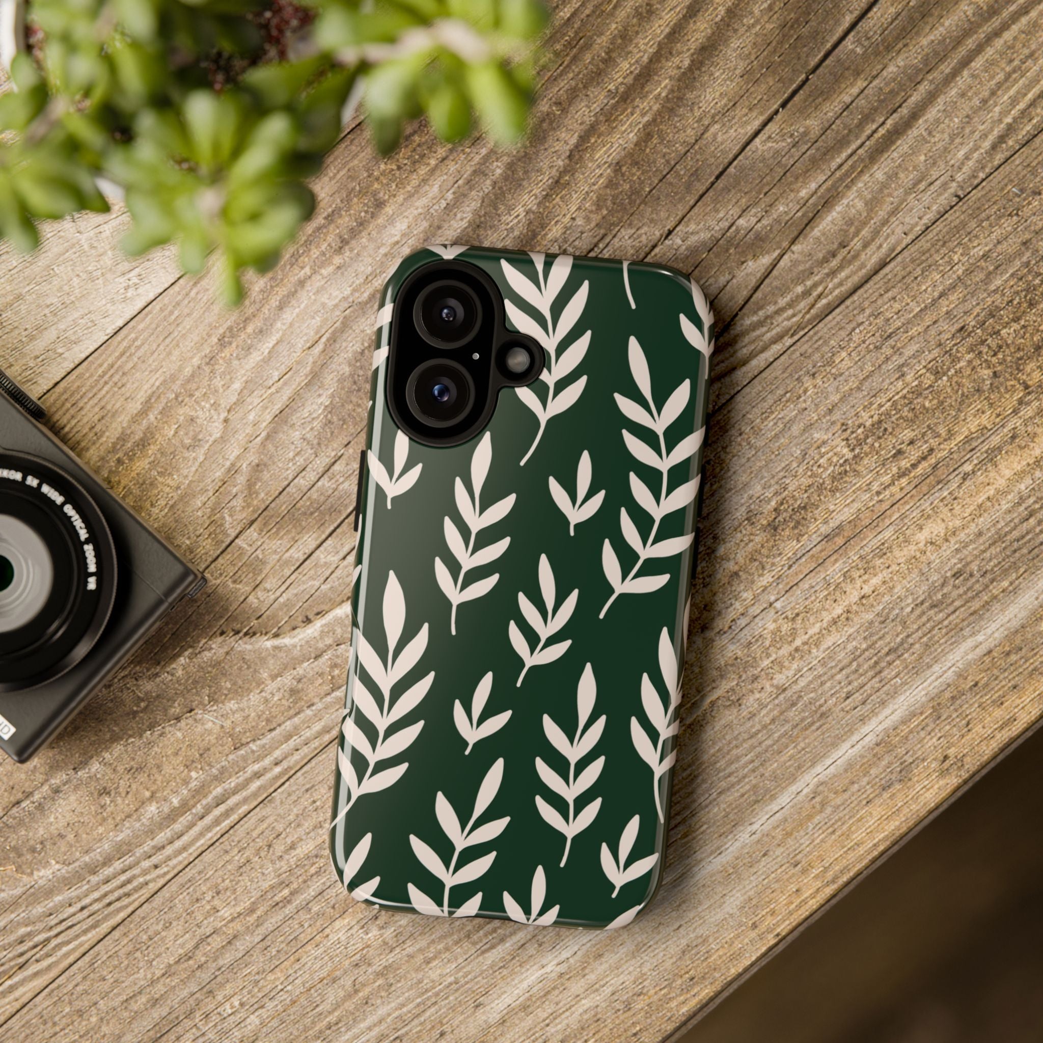 Leafy Phone Case, Tough Cases for Nature Lovers, Green Leaf Design, Eco-Friendly, Stylish Mobile Cover, Gift for Her