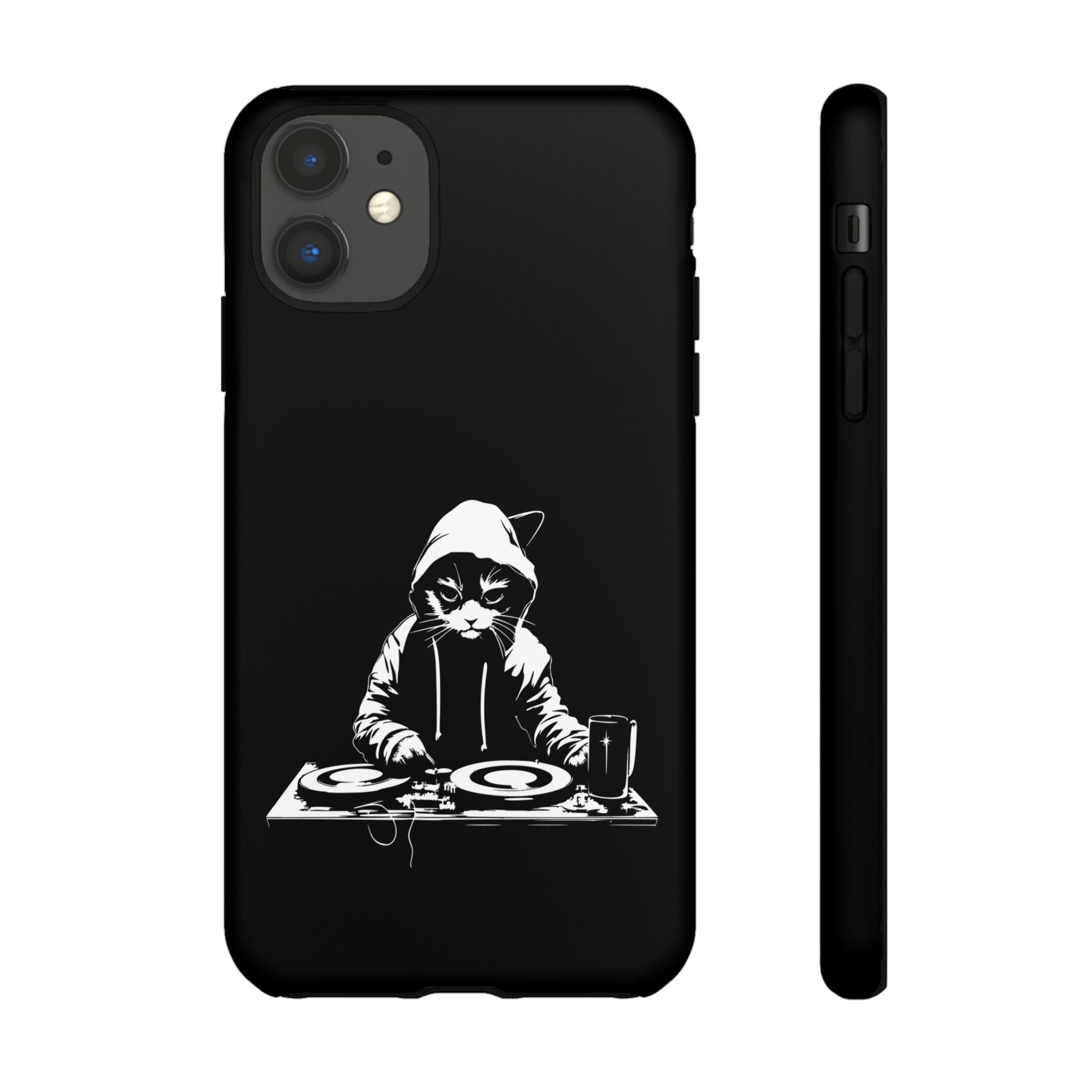 DJ Cat Phone Case, Tough Phone Cover, Pet Lover Gift, Music Enthusiast Accessory, Cute Cat Decor, Unique Case Design