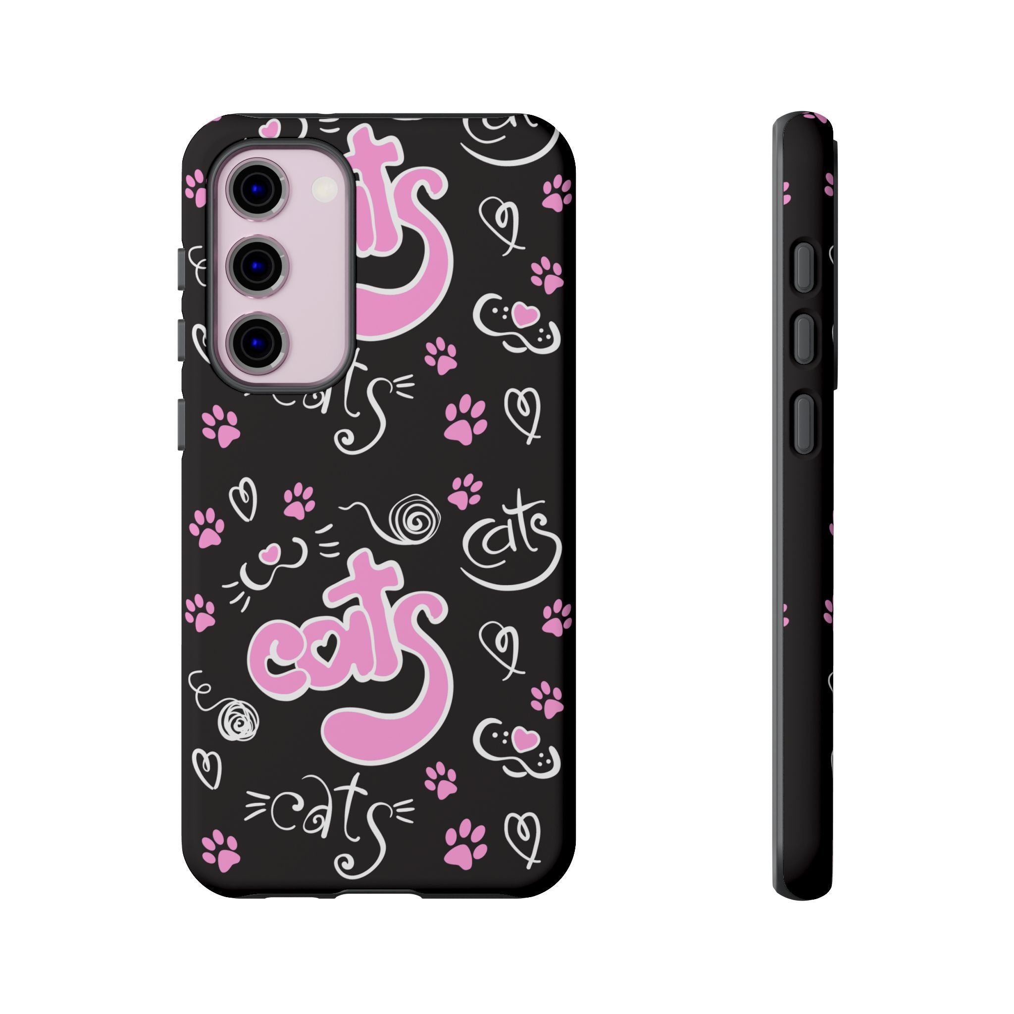 Cute Cat Print Phone Cases, Tough Cases for Cat Lovers, Pet Phone Cover, Gift for Cat Moms, Stylish Phone Accessories