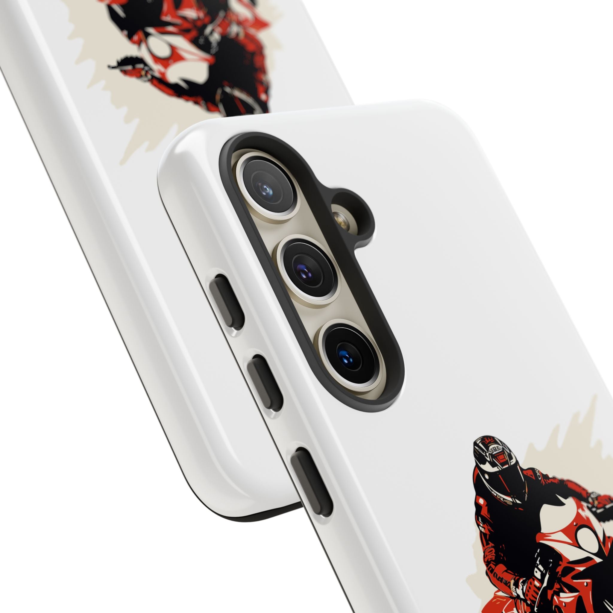 Motorcycle Phone Case, Tough Cases for Riders, Biker Accessory, Gifts for Motorcyclists, Red Bike Design