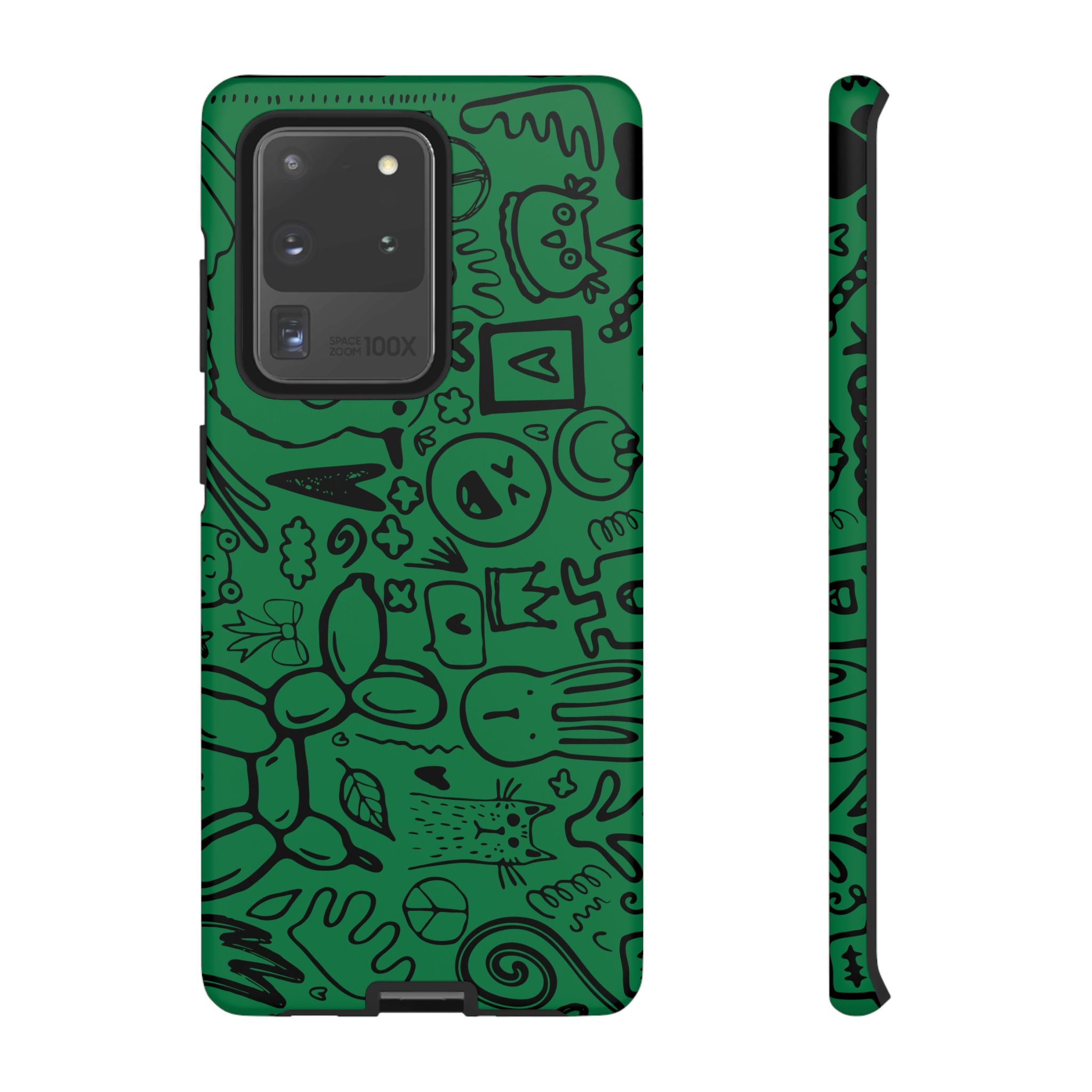 Playful Phone Case, Vibrant Green Tough Case, Quirky Graphic Design, Unique Gift for Kids, Fun Accessories, Christmas, Birthday