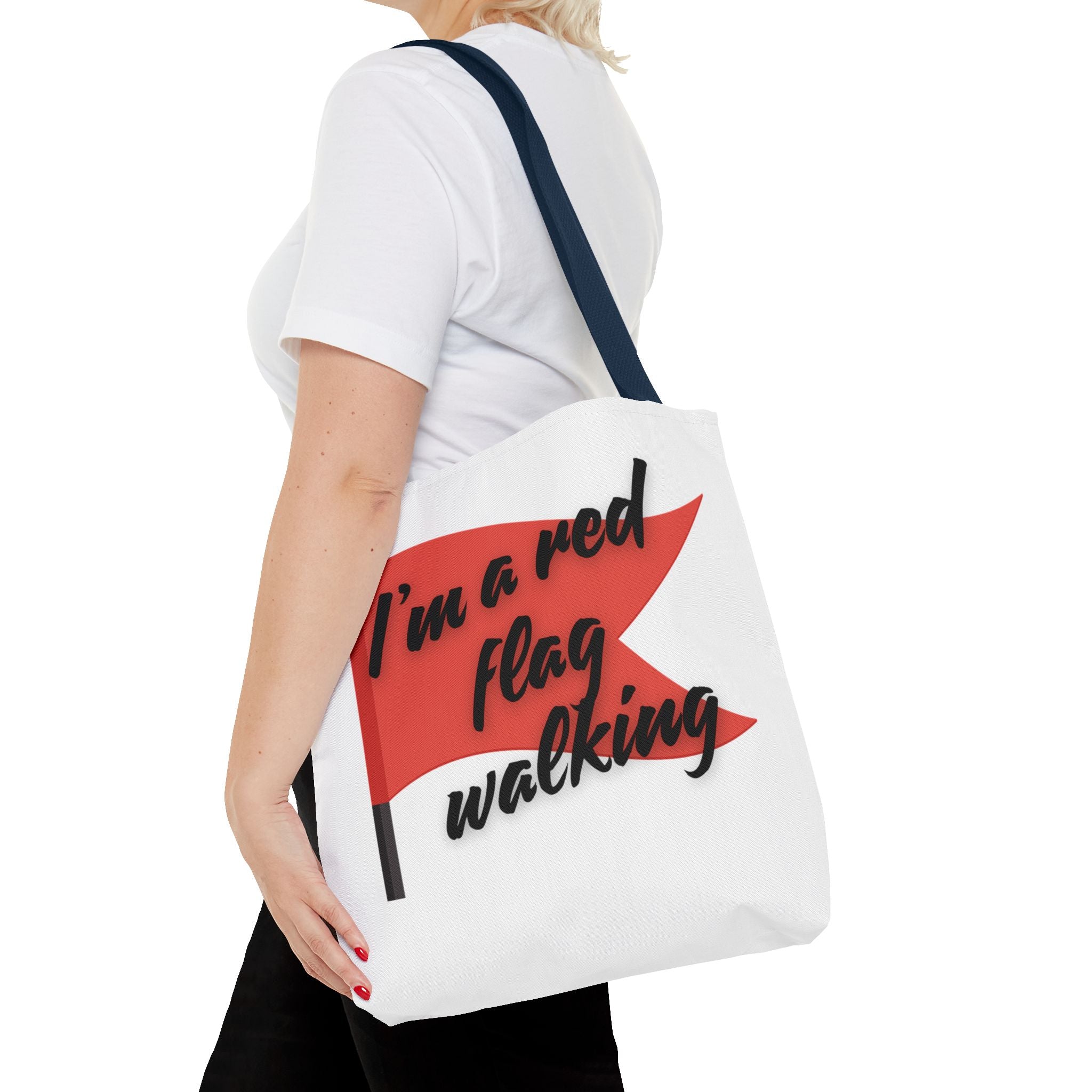 Red Flag Tote Bag, Fun Gift for Friends, Perfect for Beach Days, Casual Shopping, and Everyday Use