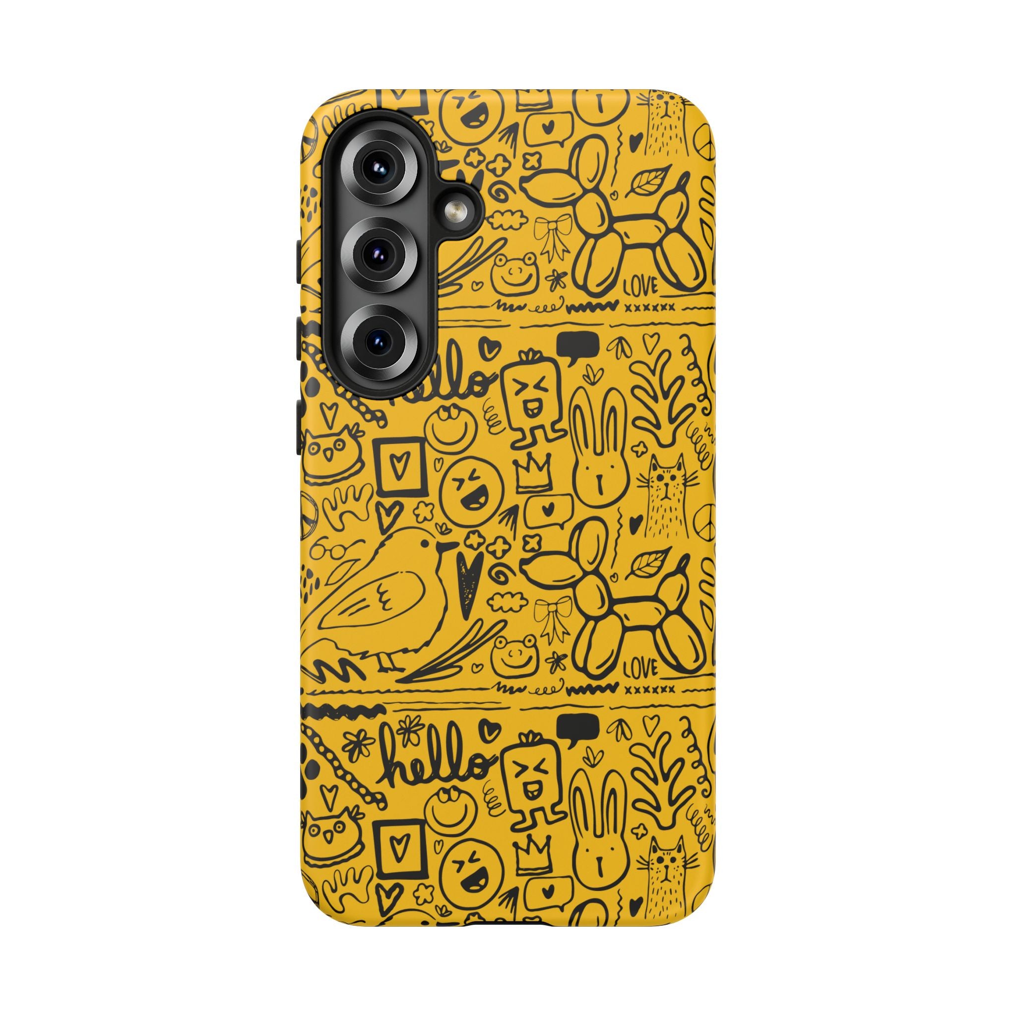 Vibrant Phone Case, Cute Yellow Floral iPhone Cover, Stylish Tough Case, Fun Phone Accessory, Perfect Gift for Teens