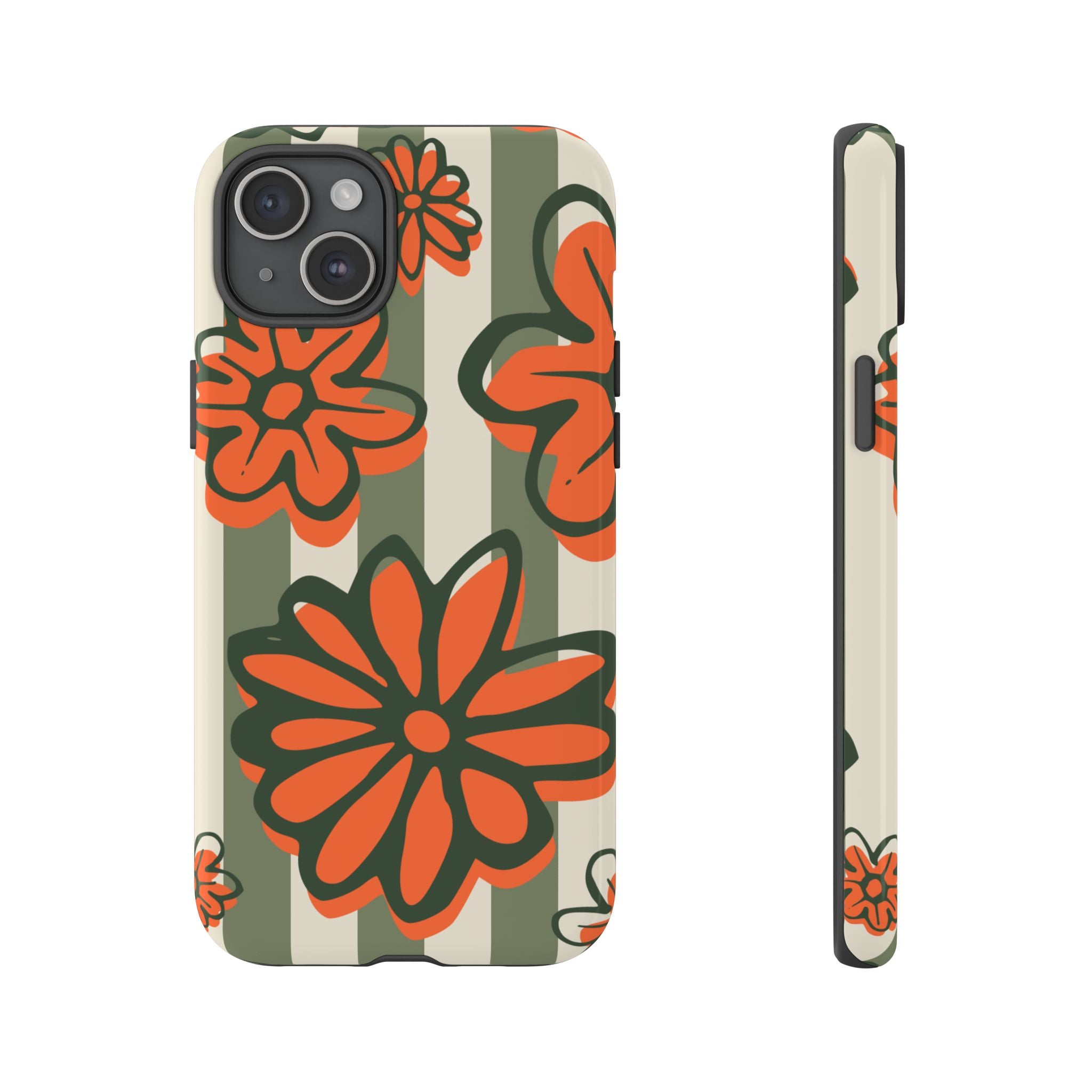 Floral Tough Phone Case - Trendy Protector for Pet Lovers, Super Cute Gift, Floral Design, Stylish Phone Cover, Unique Accessory