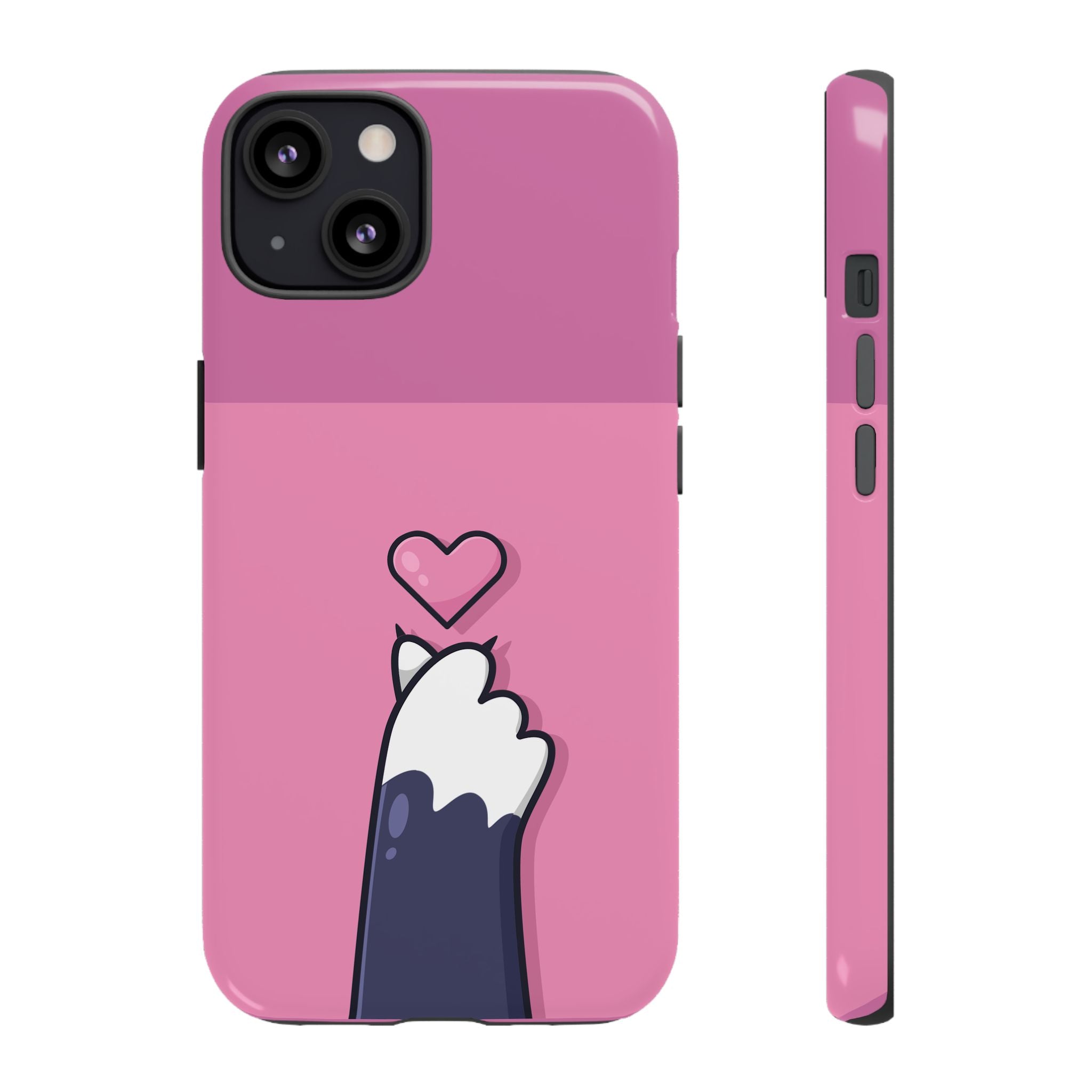 Cute Cat Paw Phone Case, Playful Pet Lover Gift, Animal Print Phone Cover, Heart Design Case, Fun Feminine Case, Kawaii Style
