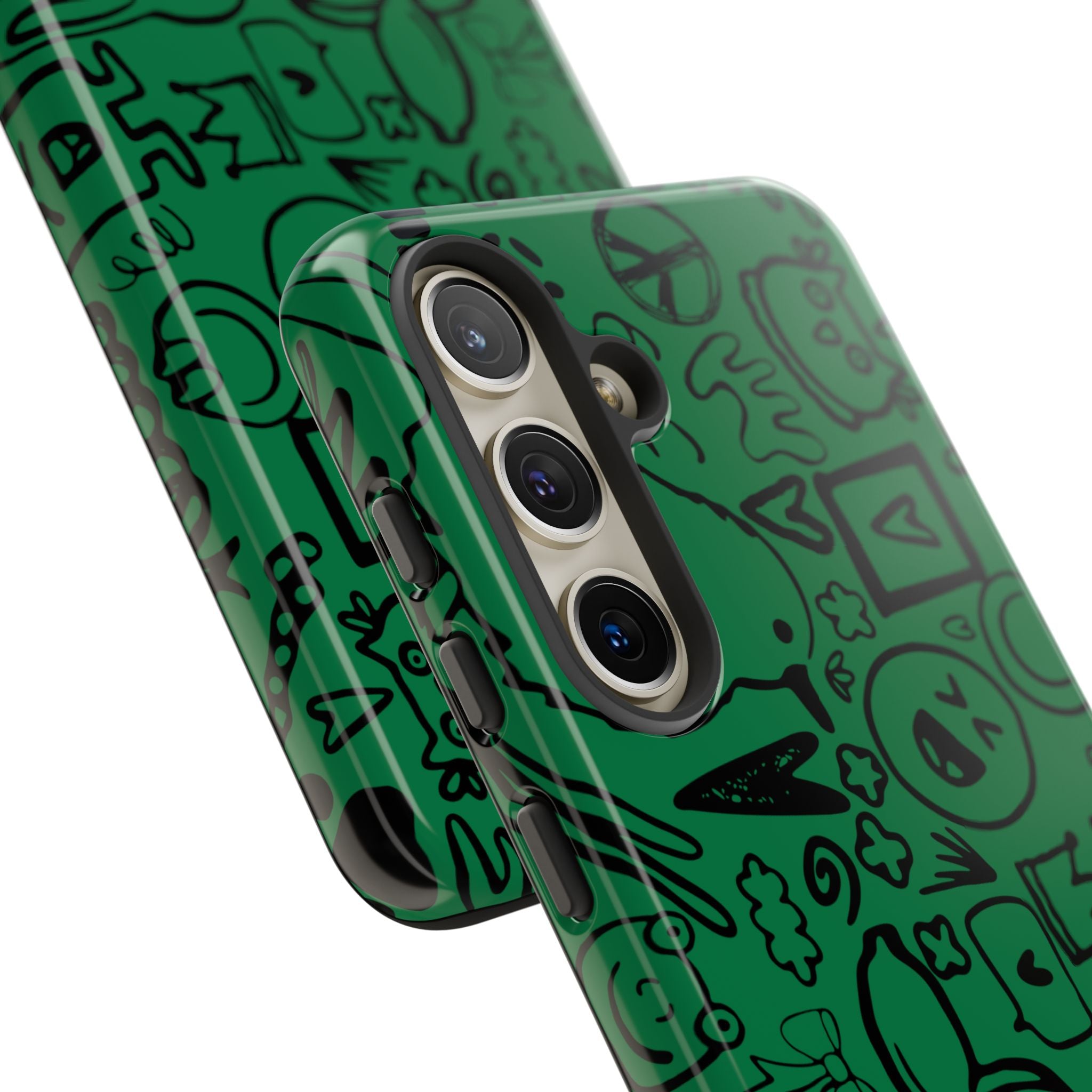 Playful Phone Case, Vibrant Green Tough Case, Quirky Graphic Design, Unique Gift for Kids, Fun Accessories, Christmas, Birthday