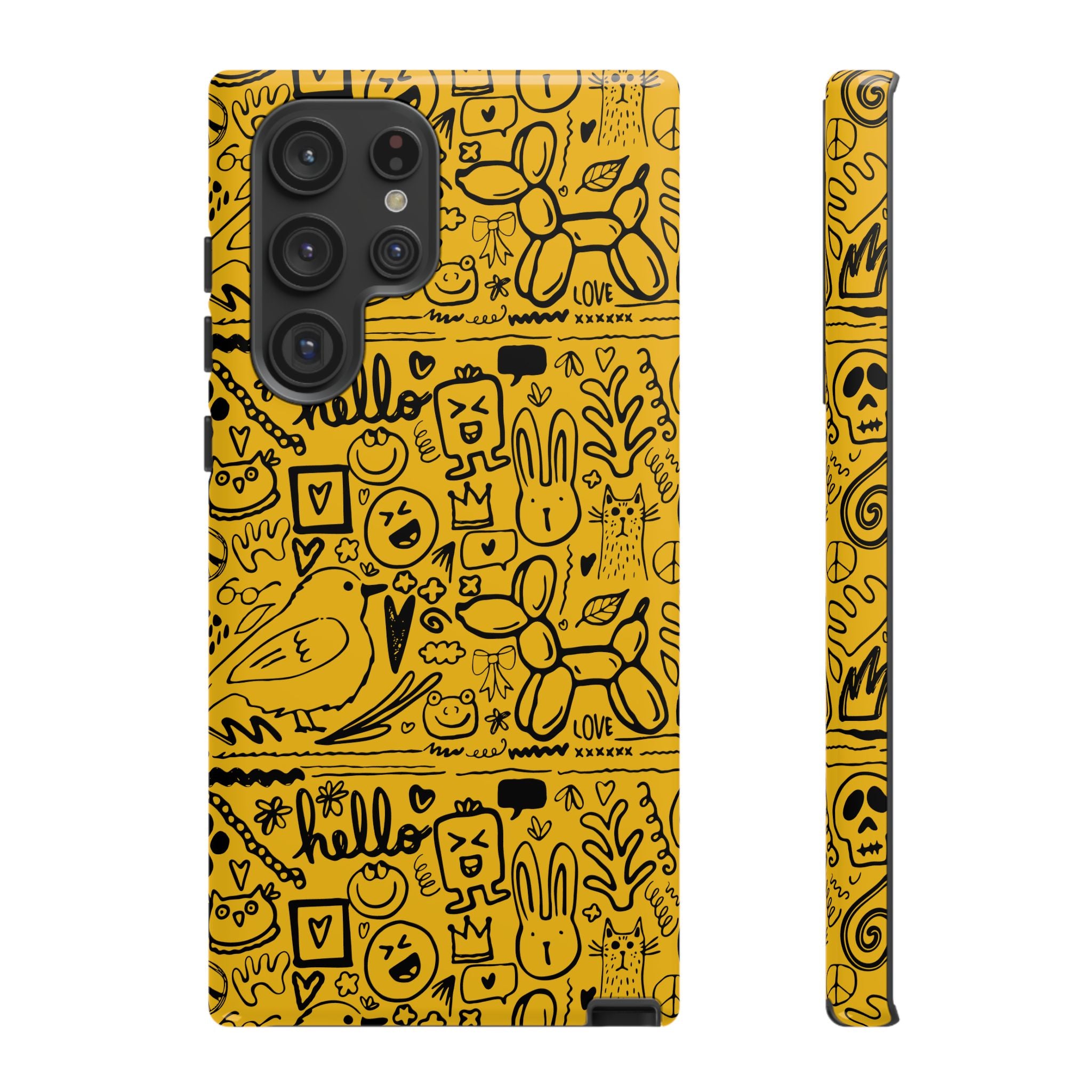 Vibrant Phone Case, Cute Yellow Floral iPhone Cover, Stylish Tough Case, Fun Phone Accessory, Perfect Gift for Teens