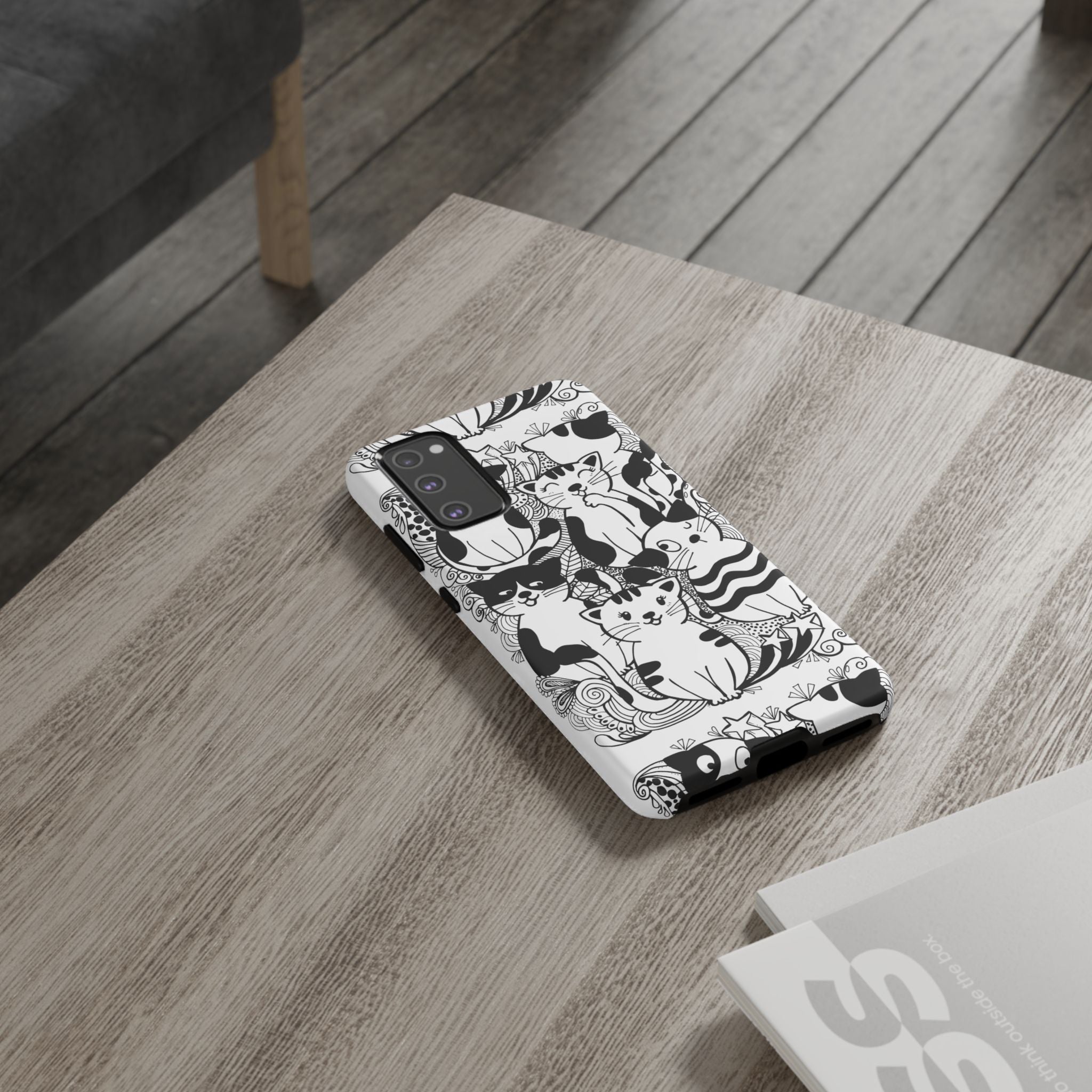 Cat-Themed Phone Case, Cute Cat Art, Pet Lover Gift, Birthday Present, Unique Cat Decor, Fun Tech Accessories, Animal Lover Case