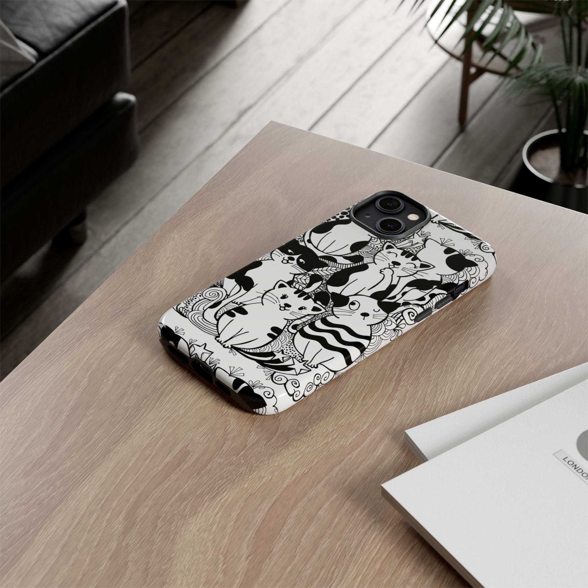 Cat-Themed Phone Case, Cute Cat Art, Pet Lover Gift, Birthday Present, Unique Cat Decor, Fun Tech Accessories, Animal Lover Case