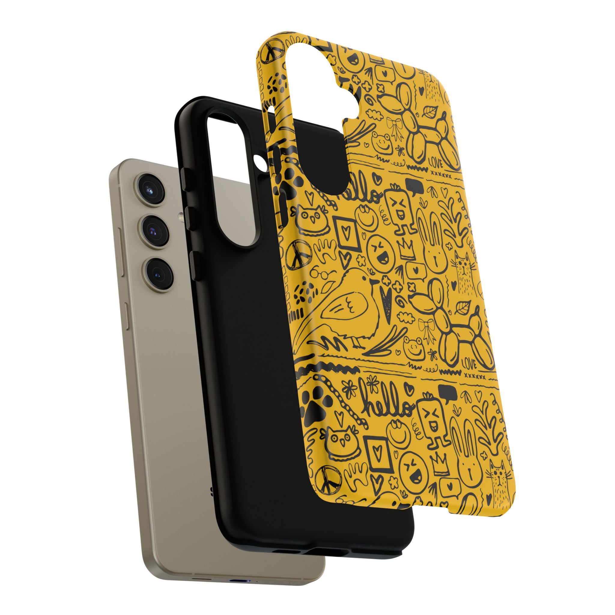 Vibrant Phone Case, Cute Yellow Floral iPhone Cover, Stylish Tough Case, Fun Phone Accessory, Perfect Gift for Teens