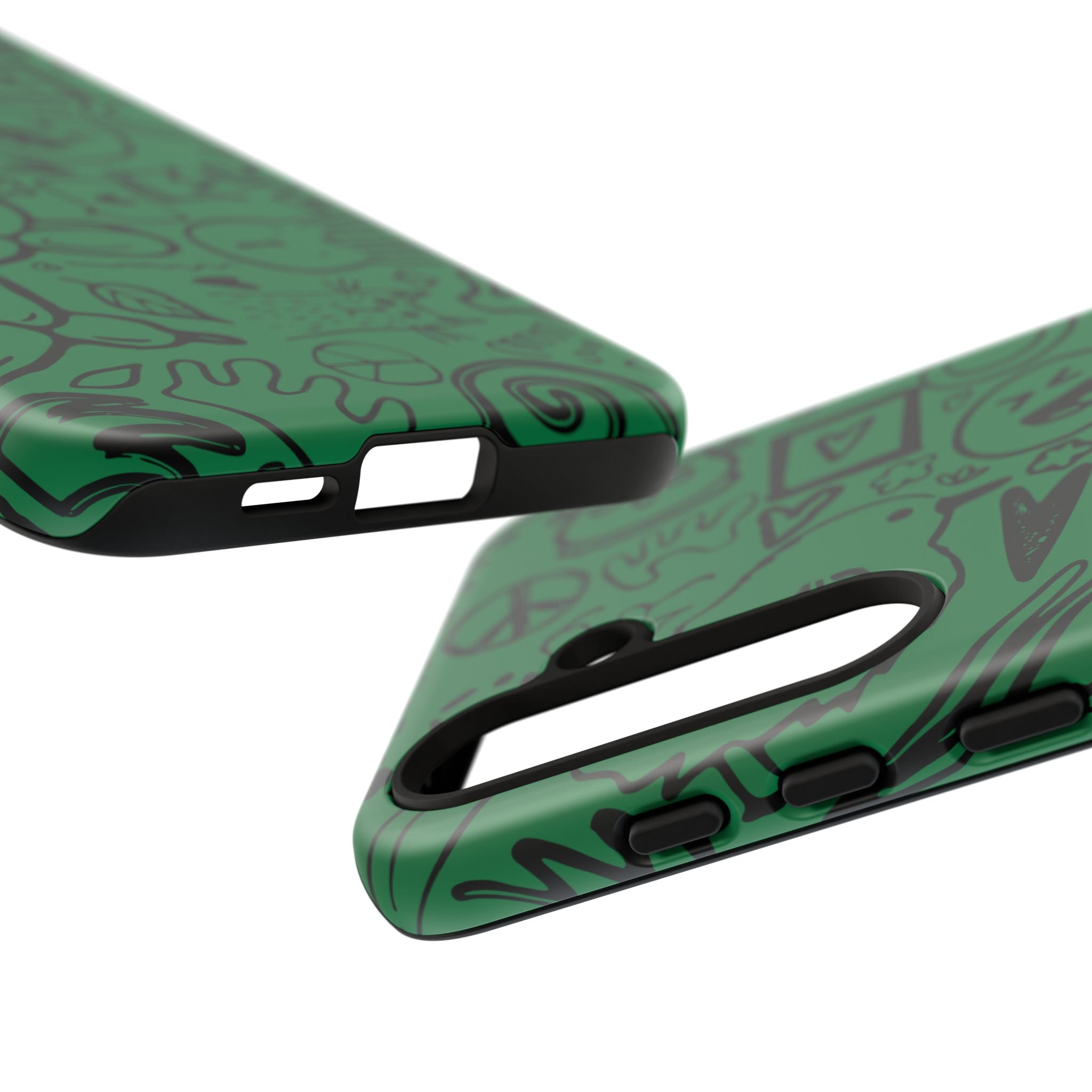 Playful Phone Case, Vibrant Green Tough Case, Quirky Graphic Design, Unique Gift for Kids, Fun Accessories, Christmas, Birthday