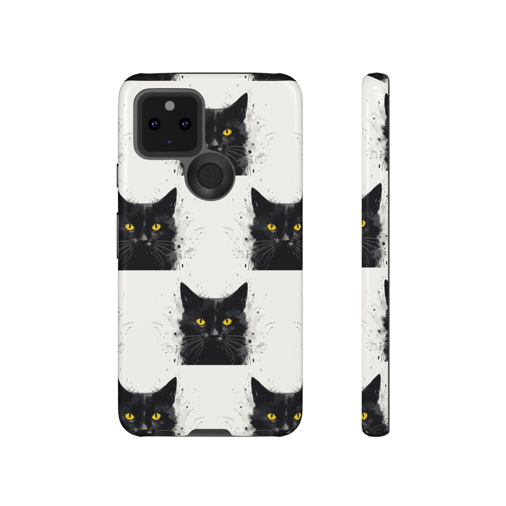Black Cat Phone Case, Tough Cases, Cat Lover Gift, Unique Design, Halloween, Animal Accessories, Custom Phone Cover